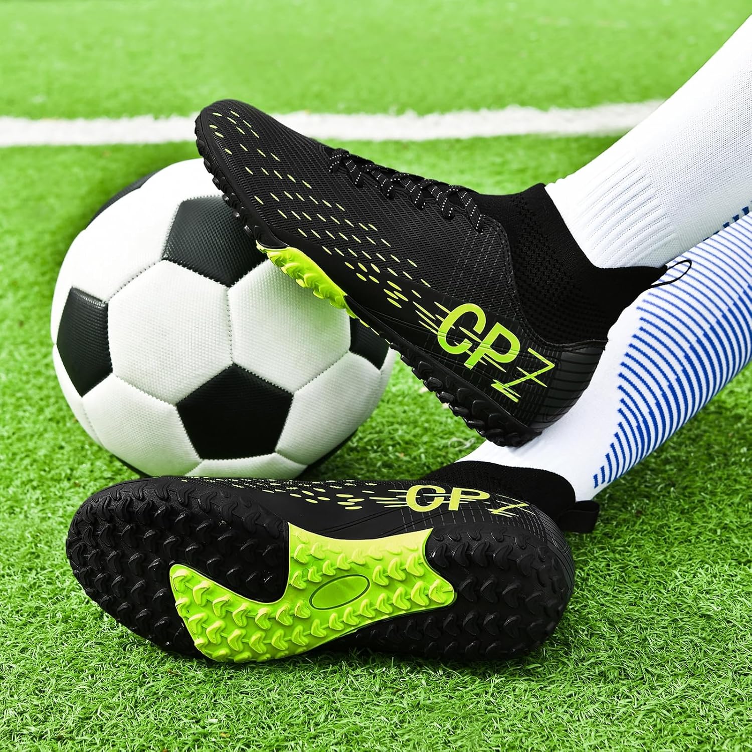 Soccer Cleats for Mens Womens Indoor Soccer Shoes Unisex Baseball Turf Shoes Youth Rugby Shoes Adult AG FG TF Football Boots Wide Training Sneaker - Image 5