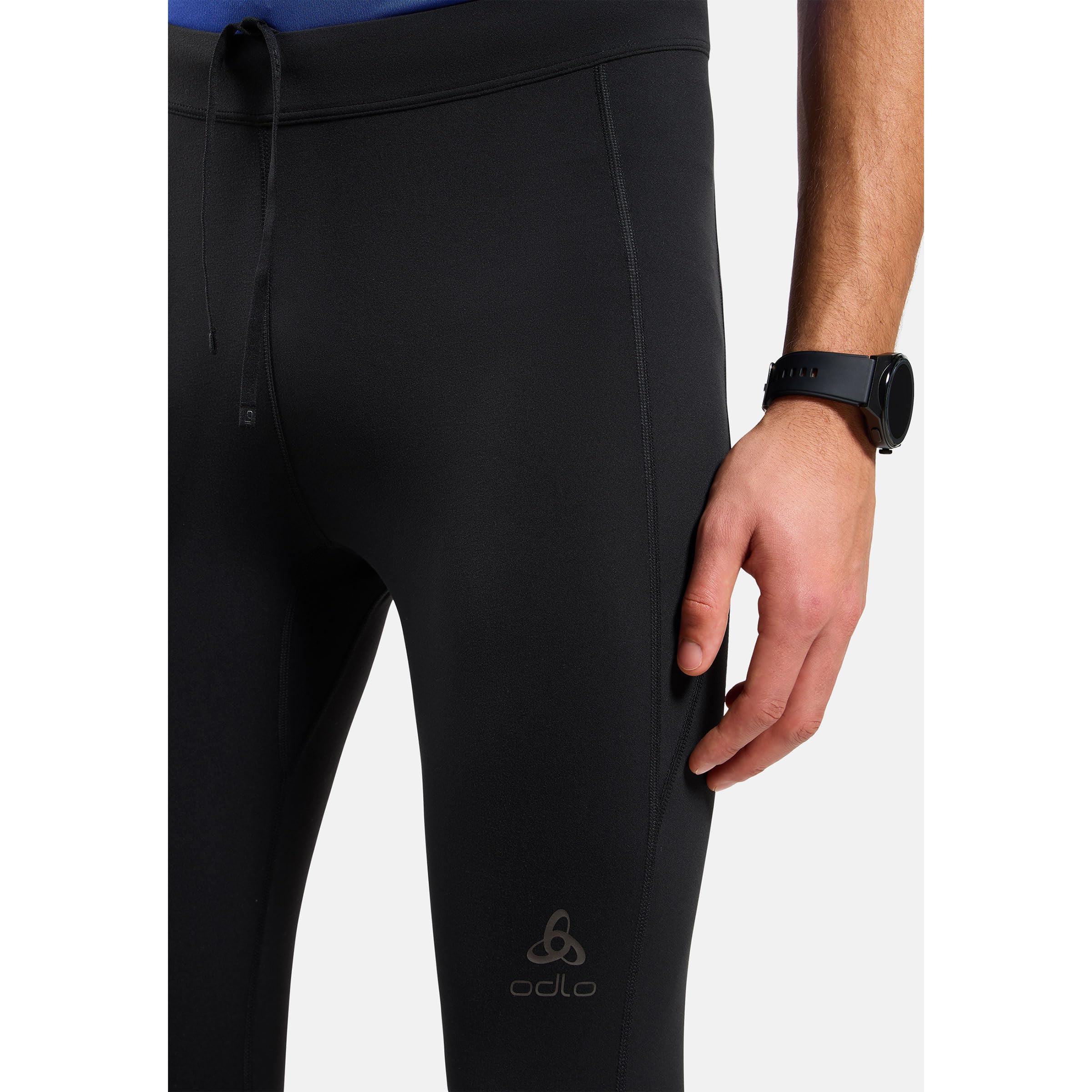 Odlo Essential Tights 3/4 Herren Laufhose | Fitnessshort |Stützende Tights | Verbesserter Passform | Hoher Komfort | Herren