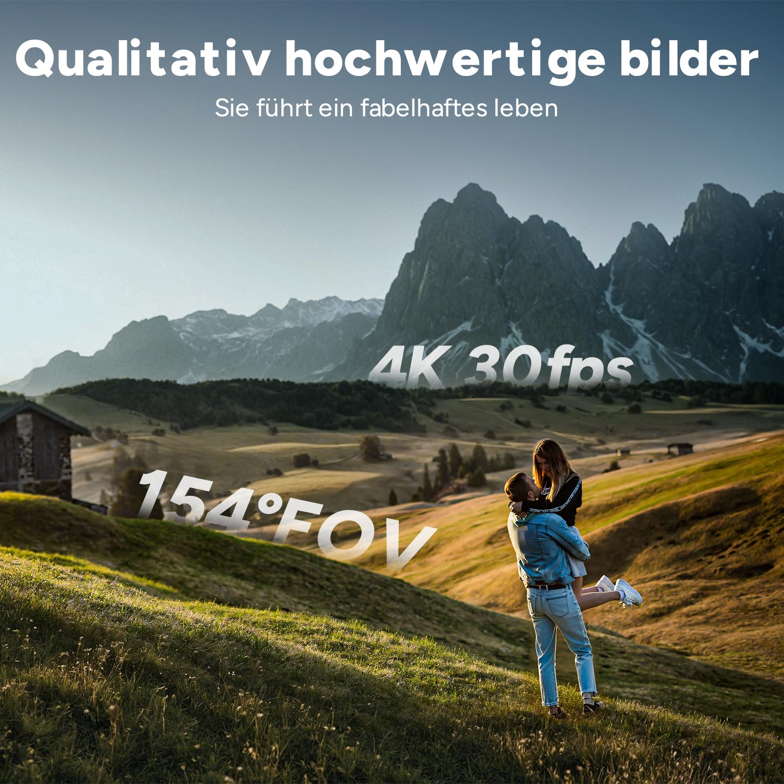 SJCAM C300 vlogging camera,Action Cam 4K con Stabilizzazione 6-Assi,7Ore di Autonomia,Doppio Schermo Touch, Impermeabile 30M, Grandangolo 154° Microfono Integrato e Scheda 64GB Inclusa(Bianco)