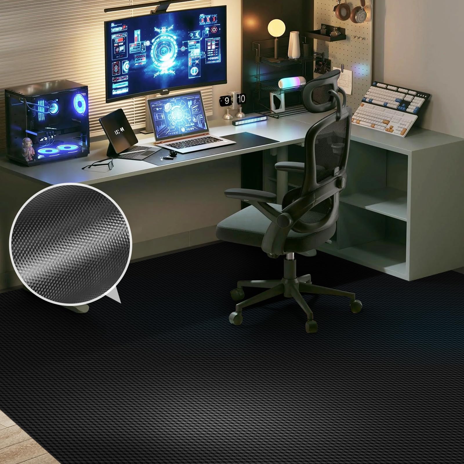 60” x 75” Waterproof Chair Mat for Hardwood, Office Chair Mat for Rolling Chair, Desk Mat for Hardwood Floor, Floor Mat for Home Office, Anti-Slip PVC