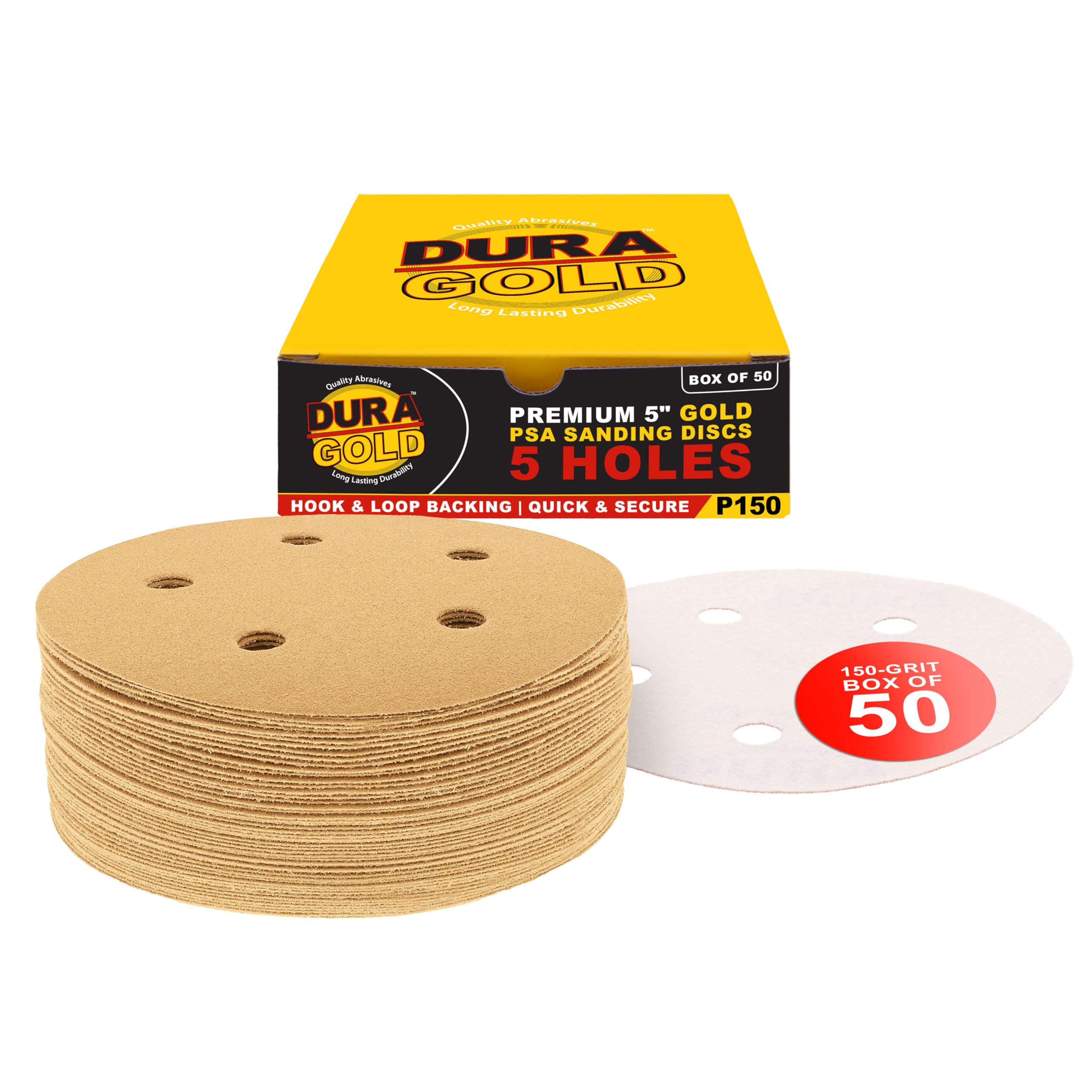 Dura-Gold 5" Sanding Discs - Box of 50 -15