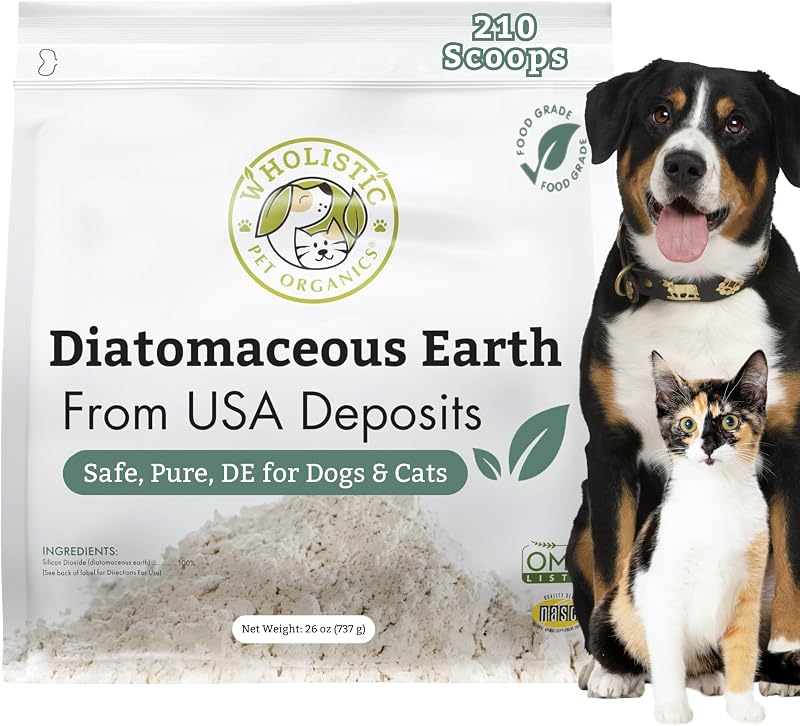 Terra de Diatomáceas Food Grade para Cães e Gatos Wholistic Pet Organics, 737 g
