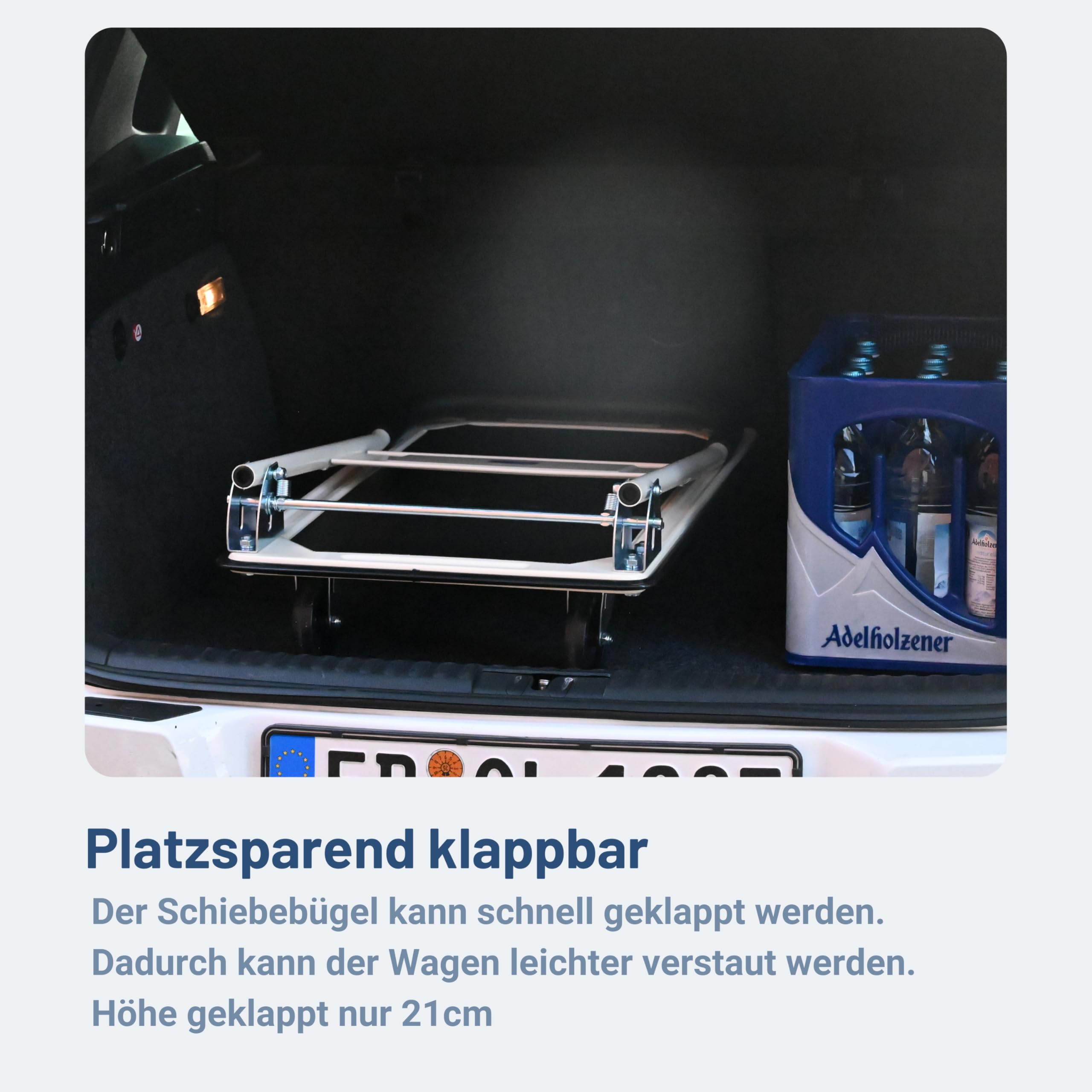 Pallit Carry Transportwagen klappbar 150kg Rollwagen mit Anti-Rutsch-Beschichtung Lenkbarer Plattformwagen Transporthilfe Handwagen