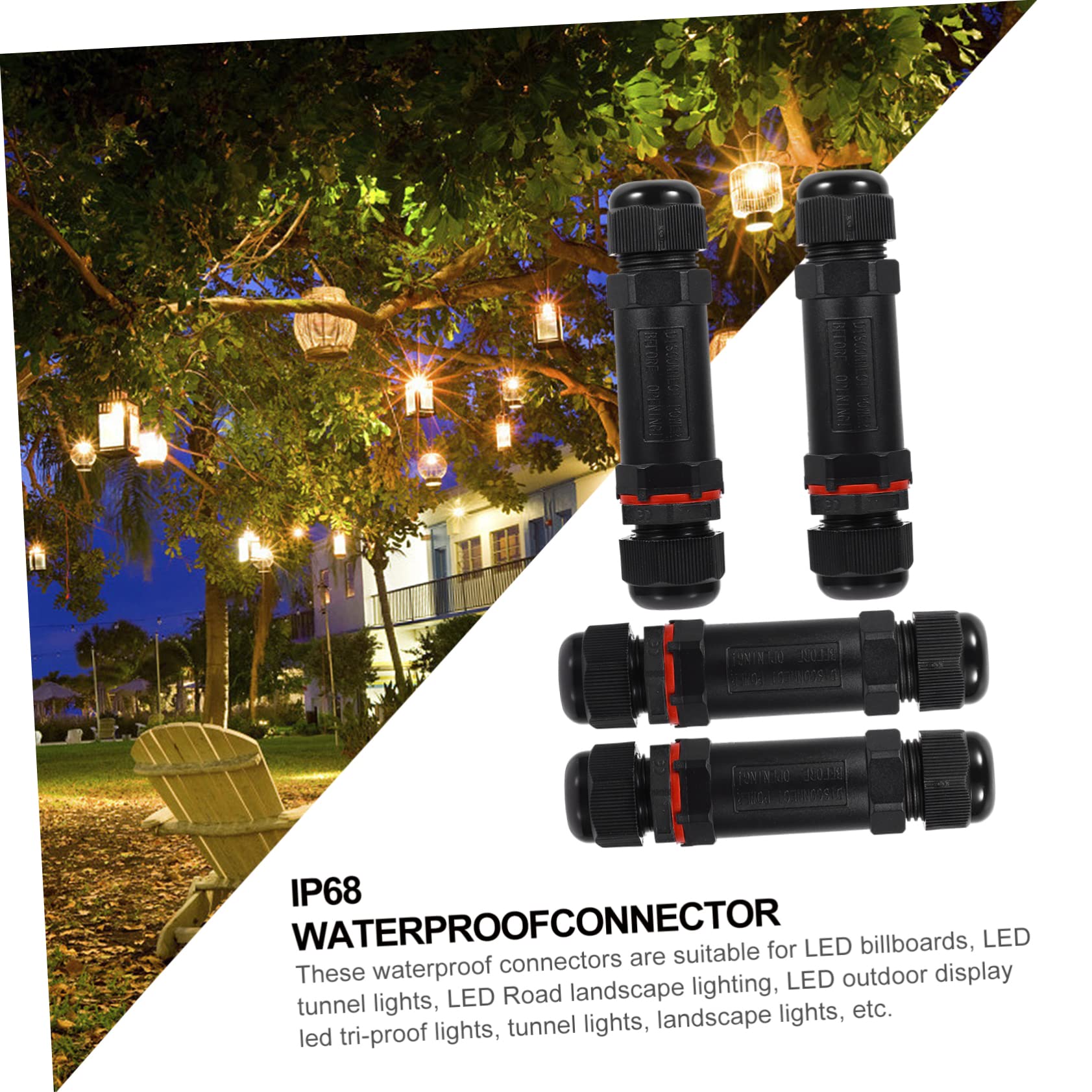 Uonlytech 12pezzi Connettore Elettrico Per Giunzione Cavi Esterni Facile Installazione Senza Saldature Per Illuminazione Led e Progetti Elettrici Outdoor