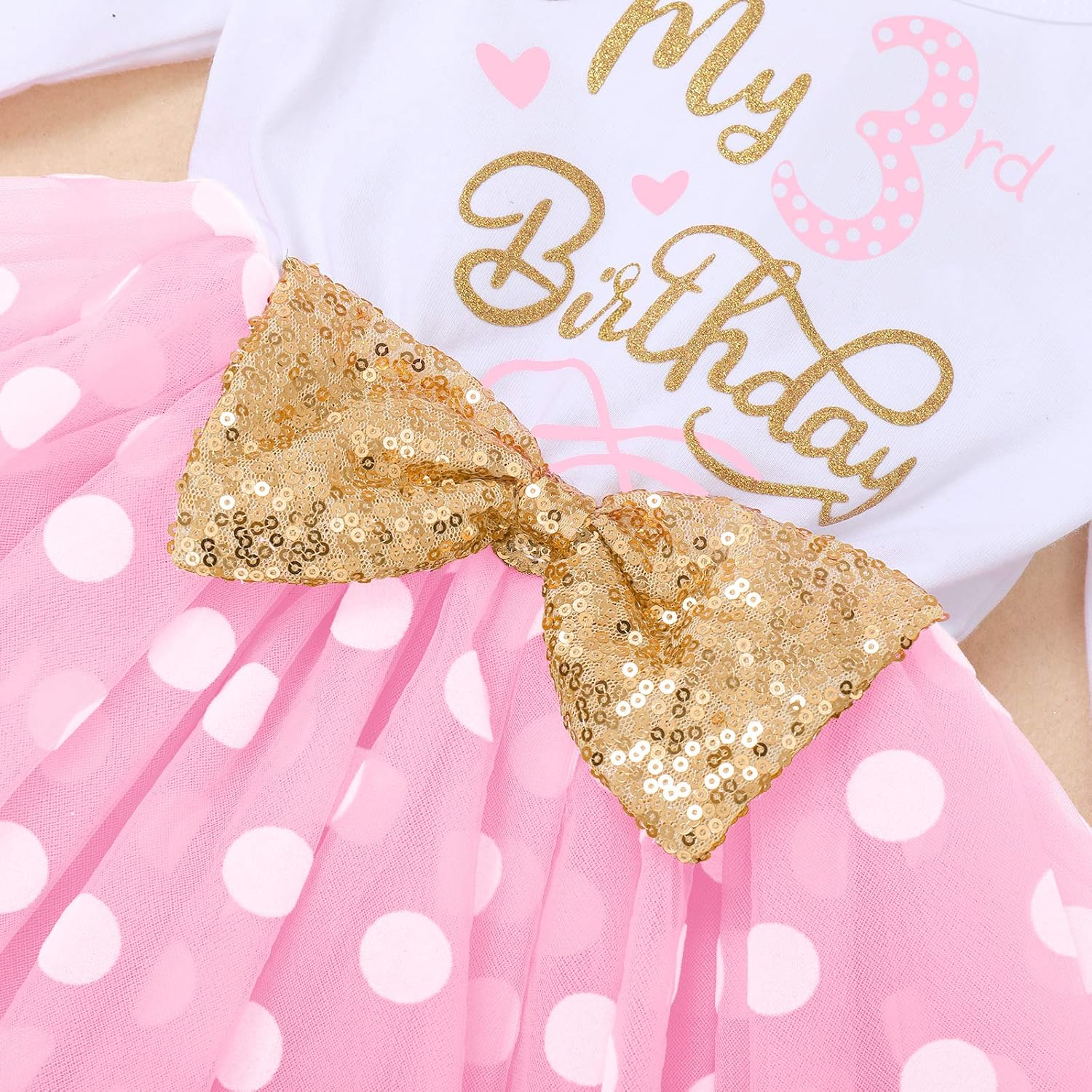 Baby Girl 1st 2nd 3rd Birthday Outfit Mouse Dress Polka Dots Tutu Skirt Cake Smash Long Sleeve Clothes for Photo Shoot - Image 2