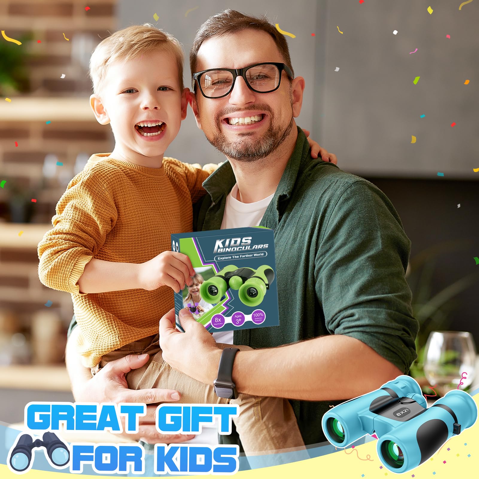 DejaNard Juguetes para Niños de 3-12 Años, Binoculares Regalos para Chicos de 3-12 Años Regalos de Cumpleaños para Niños Juguetes para Chicos