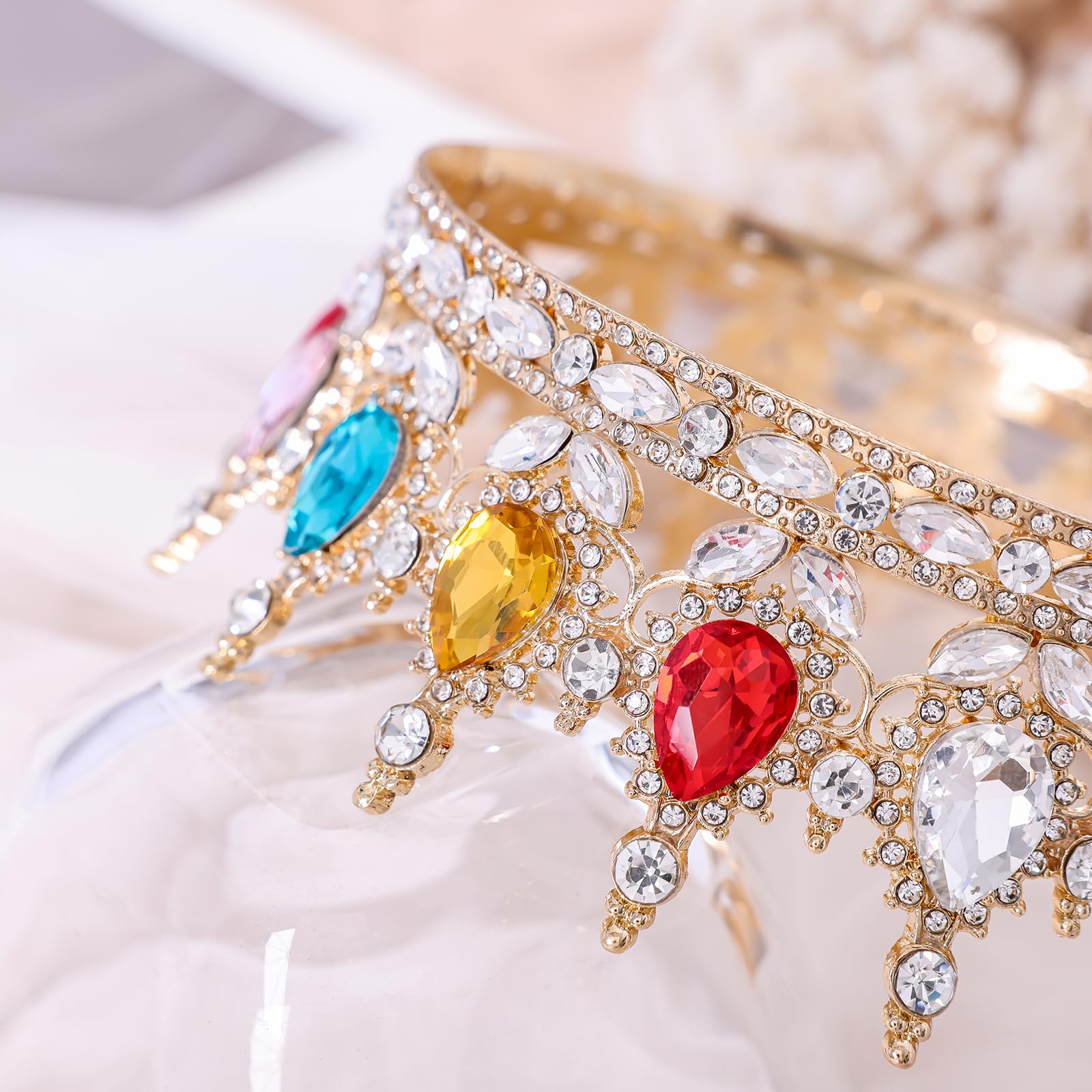 Multicolor Crystal Tiara Crown - Women\'s Fashion Accessory Multicolor Crystal Crown Hair Accessories Tiara For Women  main image 2