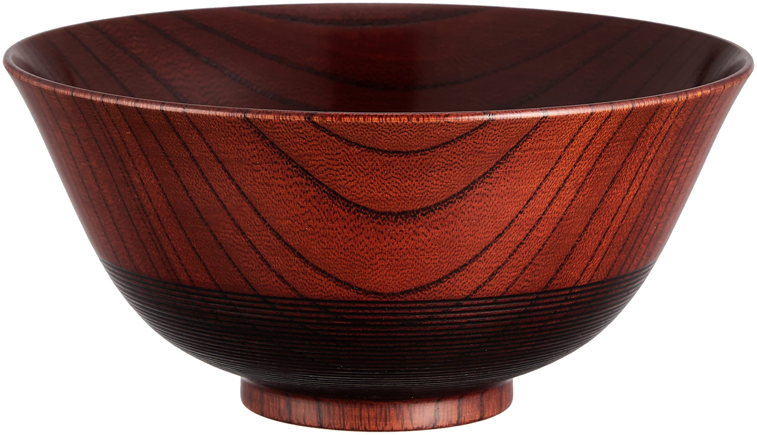 Higashide Lacquerware TUSTAE 6056 Rice Bowl, Vermilion, Diameter 4.7 inches (12 cm), "Den"