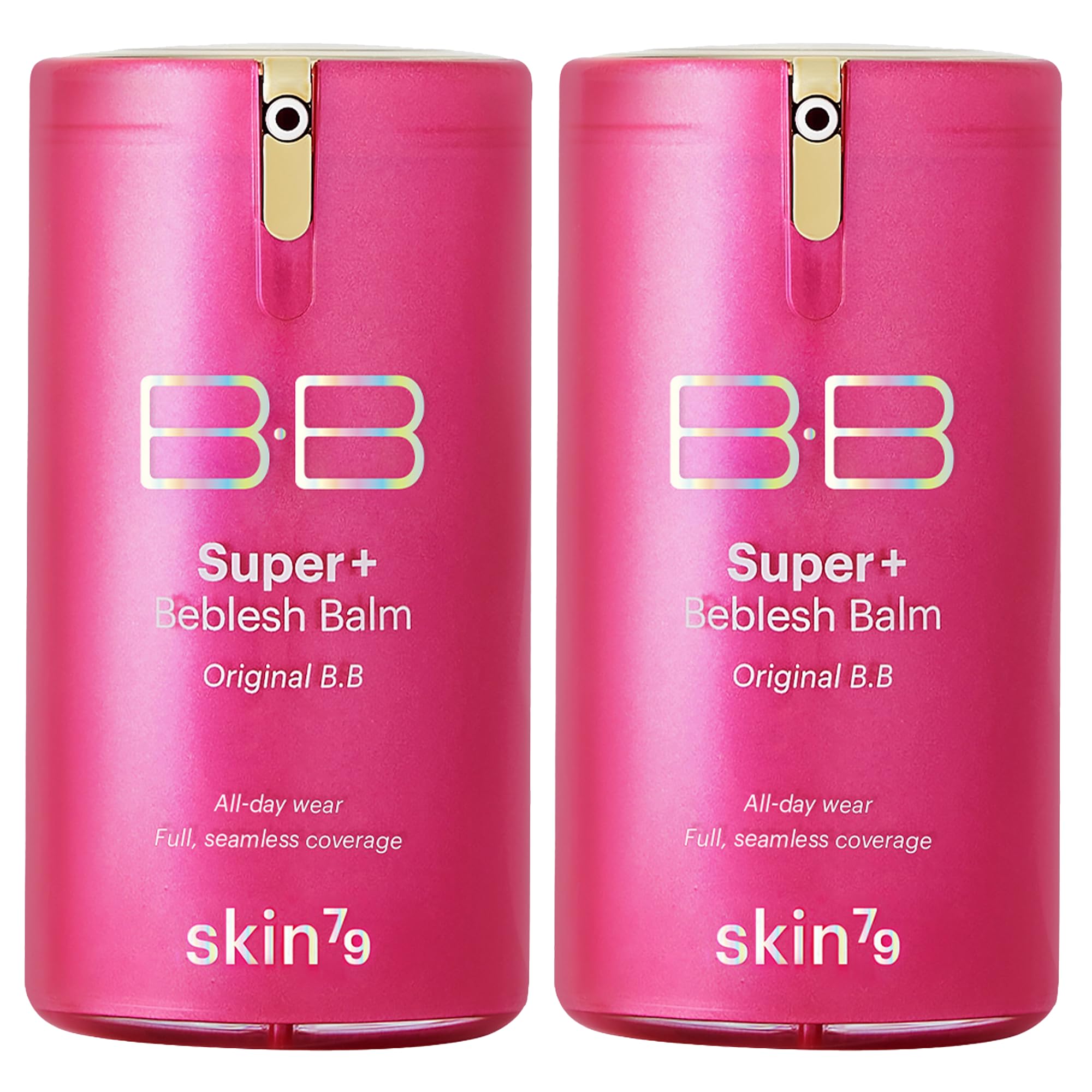 Super Plus Beblesh Balm Pink BB Cream 40g, 2 Pack, US Version K Beauty Flawless Radiant Base Foundation Makeup Blemish Cover Tinted Moisturizer Pink 21 color