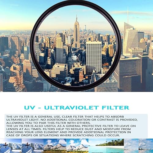 Miniatura 2 de Filtro de lente de protección ultravioleta UV de alta definición de 3.031 in para Canon EF 1.10211.811 in es USM, Canon EF 2.7567.874 in f2.8L es II