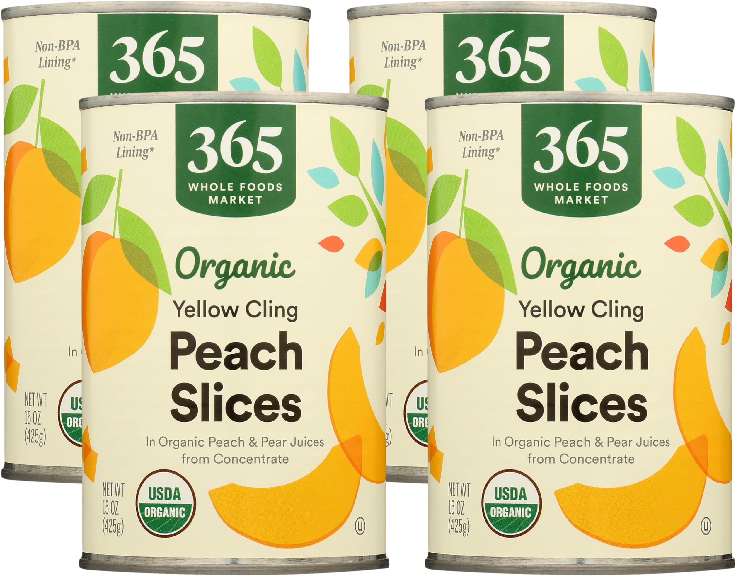 Amazon.com: 365 by Whole Foods Market, Organic Yellow Cling Peach ...