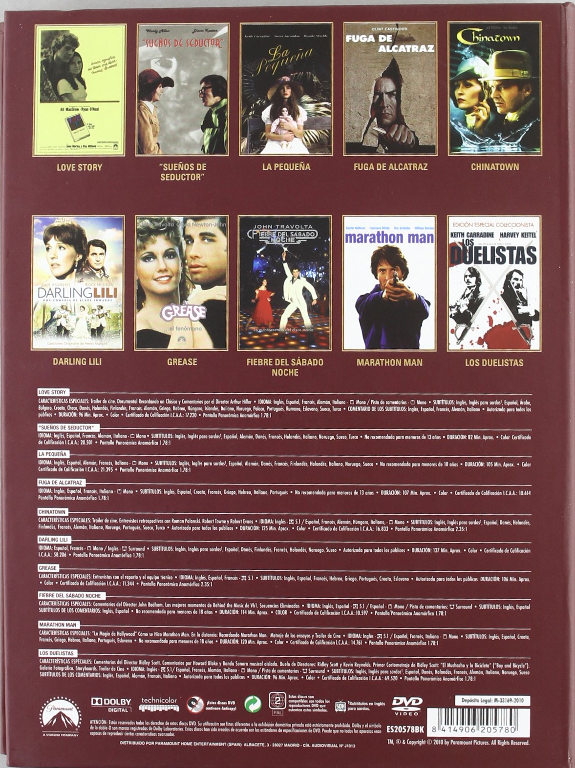 Las Mejores Películas De Los Años 70 [DVD]