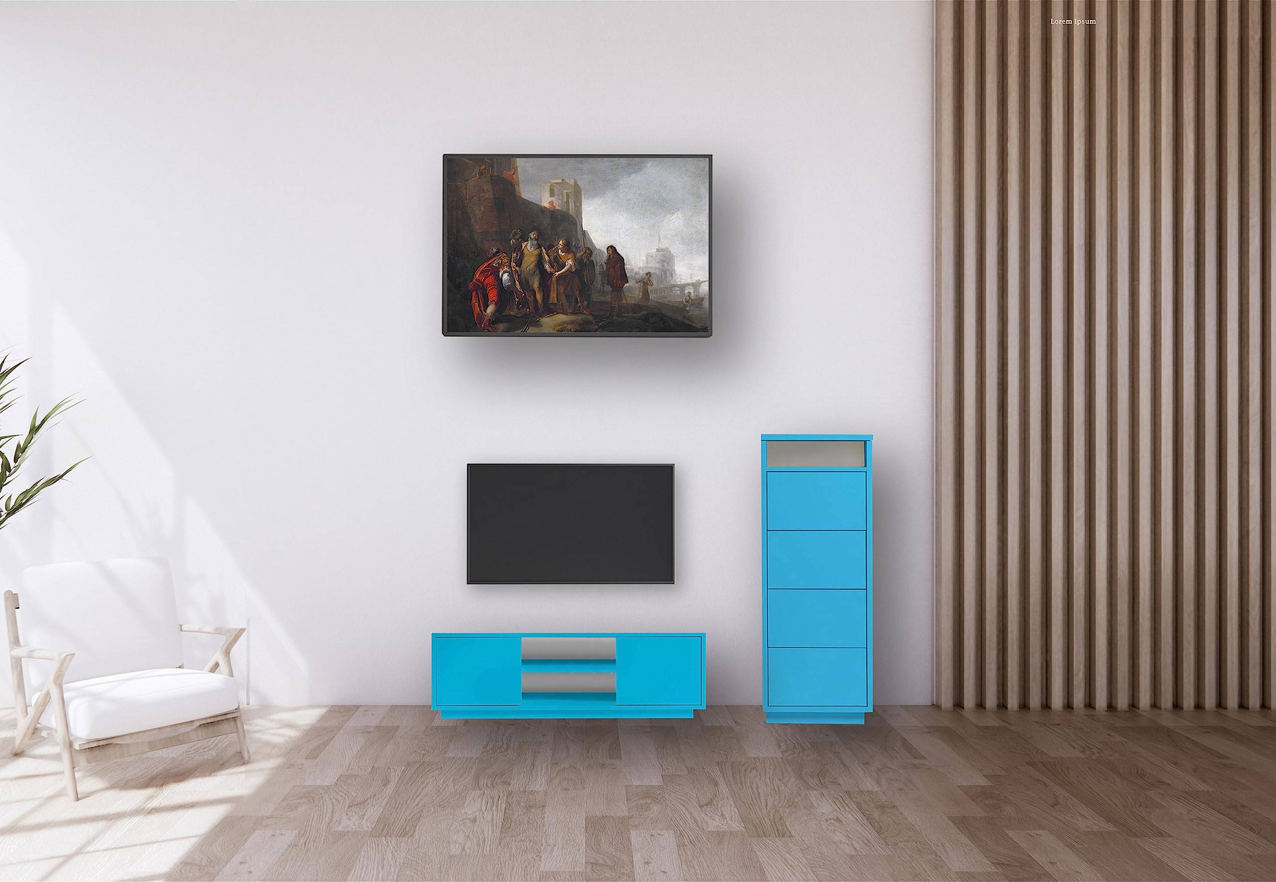 CIYODO Puppenhaus Möbel Set - Miniatur Fernseher, Schrank & Lampe Für Puppenhäuser