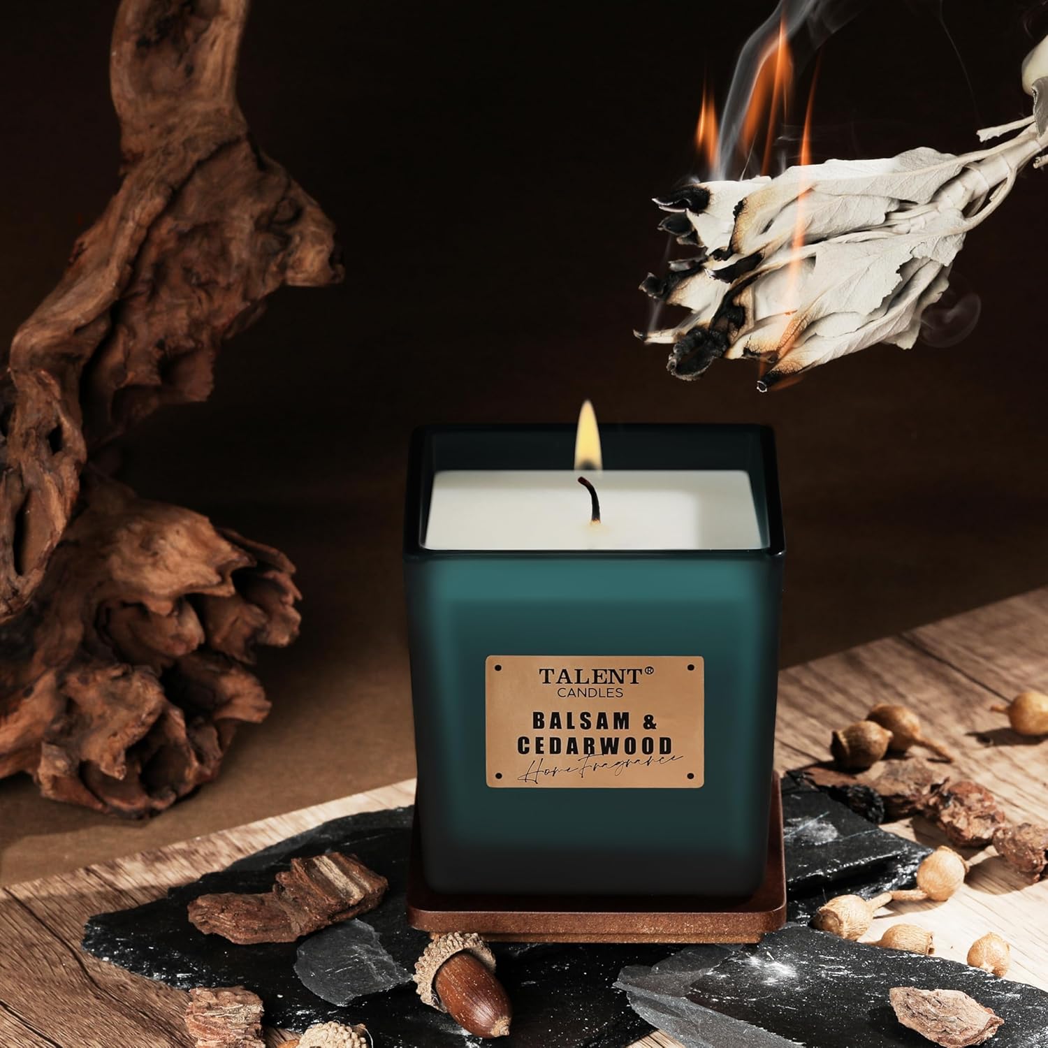 Scented Soy Candles, Deluxe Noble Aromatherapy Candles, Balsam & Cedarwood, Candles for Home Scented, 7.05oz - Image 3