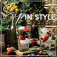 Vista 6 de Vikko Drinking Glasses, 10.7 Ounce Drinking Glasses, Pack of 12 Crystal Clear Glass Cups for Water or Juice, Elegant Glass Tumbler & Water Glasses