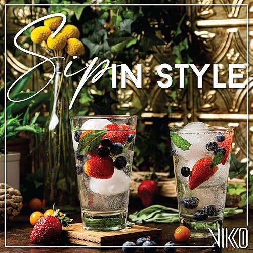 Miniatura 4 de Vikko Vasos para beber vasos de 107 onzas paquete de 6 vasos de vidrio transparente para agua o jugo elegante vaso de vidrio y vasos de agua para