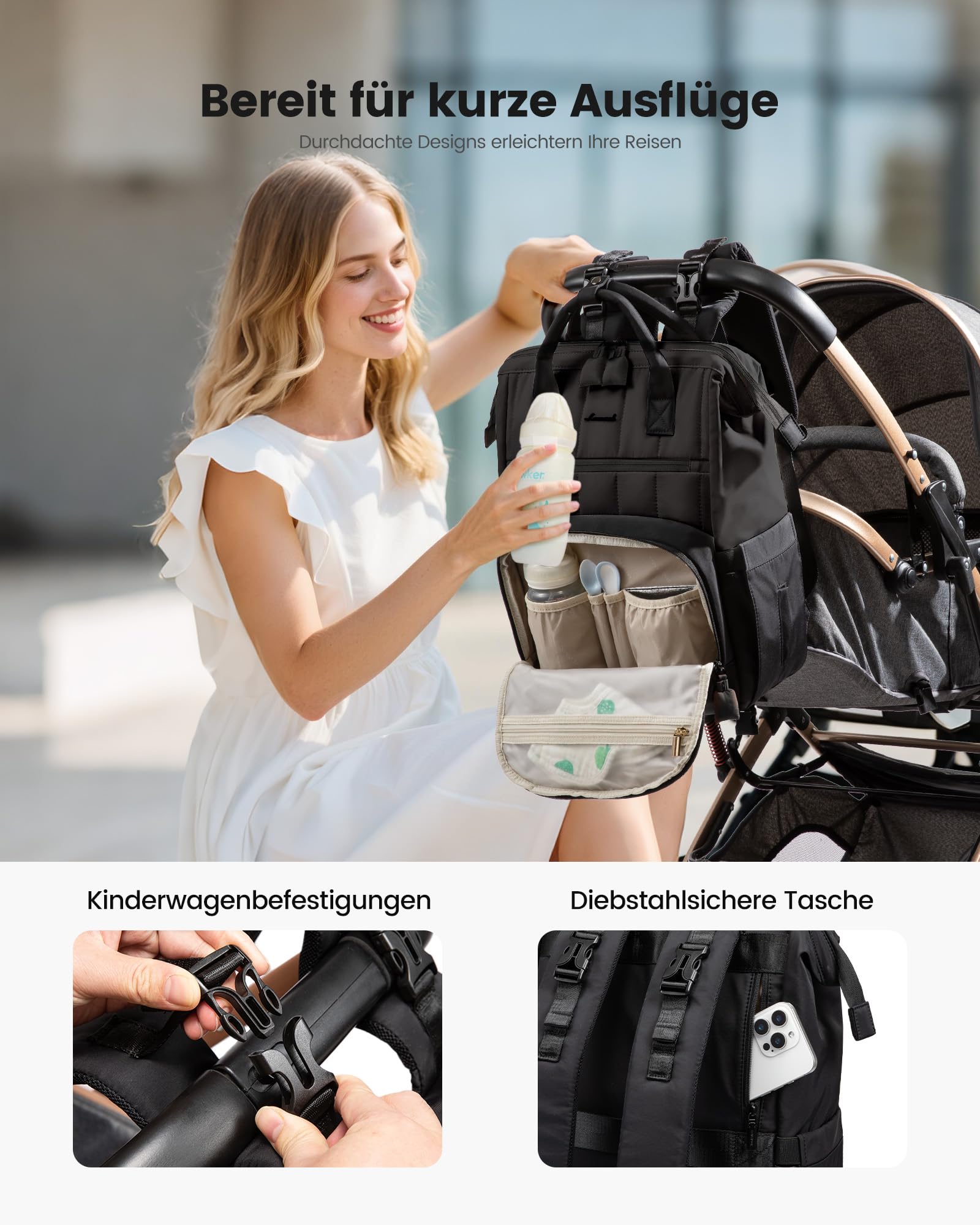 LOVEVOOK Mochila cambiador grande para bebé