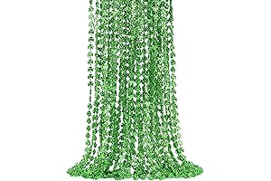 15Pcs 33' Metallic Green Shamrock Clover Bead Necklaces for St. Patrick's Day