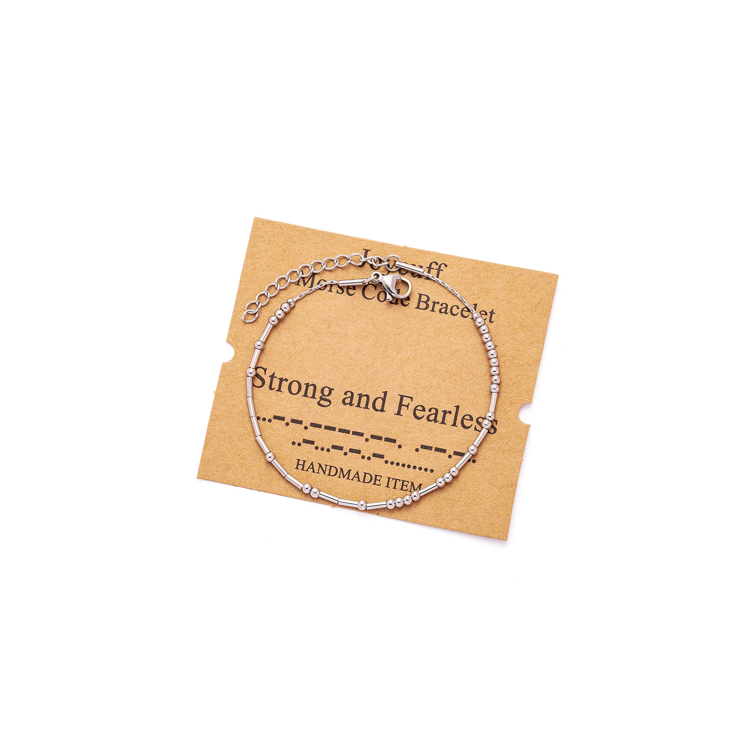 Morse Code Bracelets for Women, Gold Silver Stainless Steel Beads Bracelets