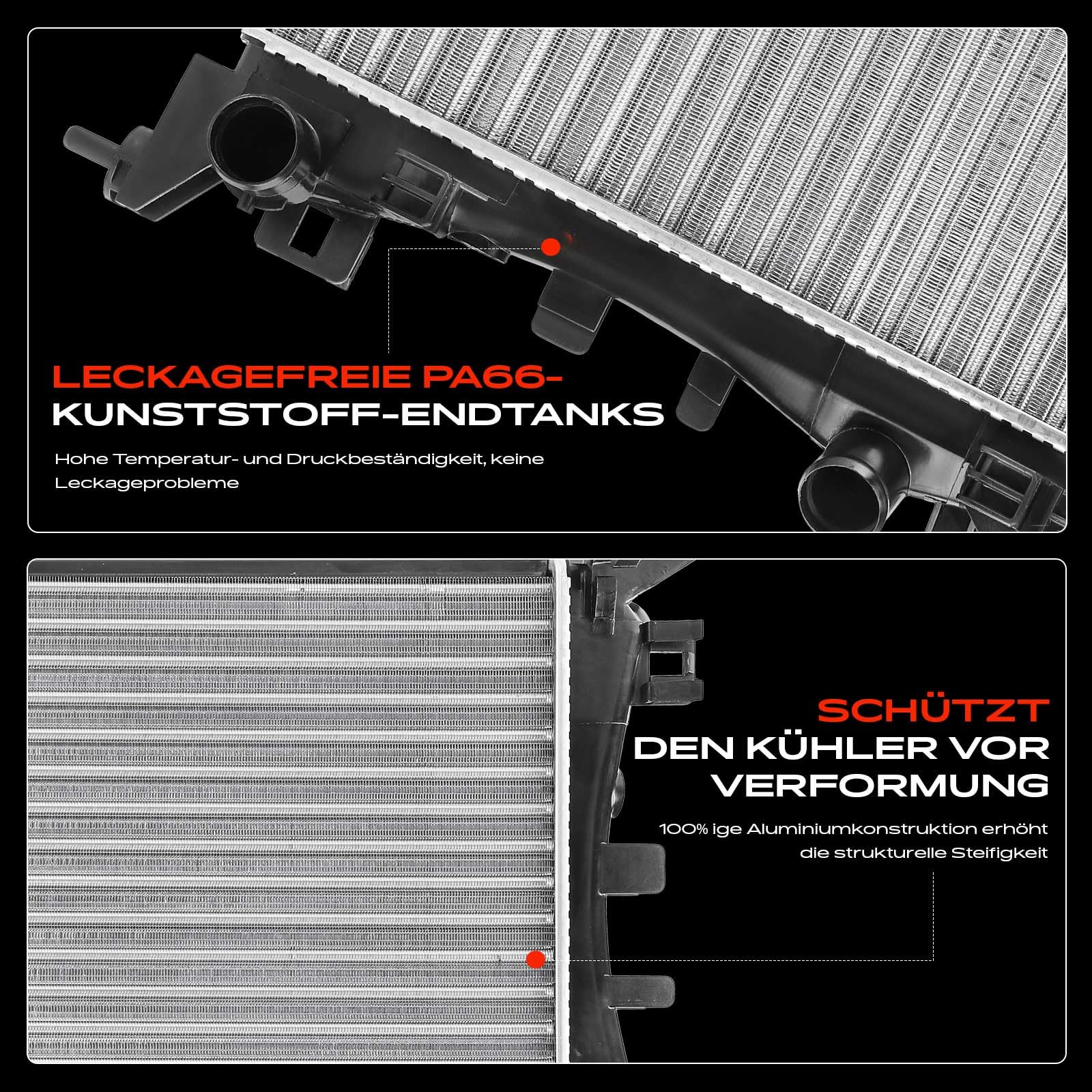 Frankberg Kühlmittelkühler Kompatibel mit Corsa D S07 1.0L-1.4L 2006-2014 Motorkühler Corsa D Kasten/Schrägheck S07 1.0L-1.2L 2006-2014 Schaltgetriebe Replace# 55701408