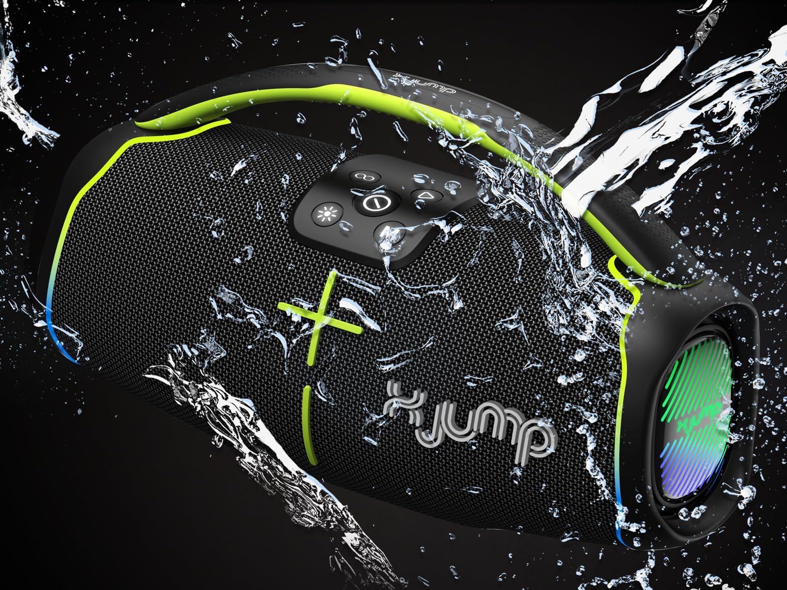 X JUMP XJ 150 Cassa Wireless Portatile Amplificata 60W, Alte Prestazioni, Funzione TWS, USB, AUX-IN, Microfono Incorporato, Speaker Wireless Resistente all'Acqua Waterproof IPX5, Nero