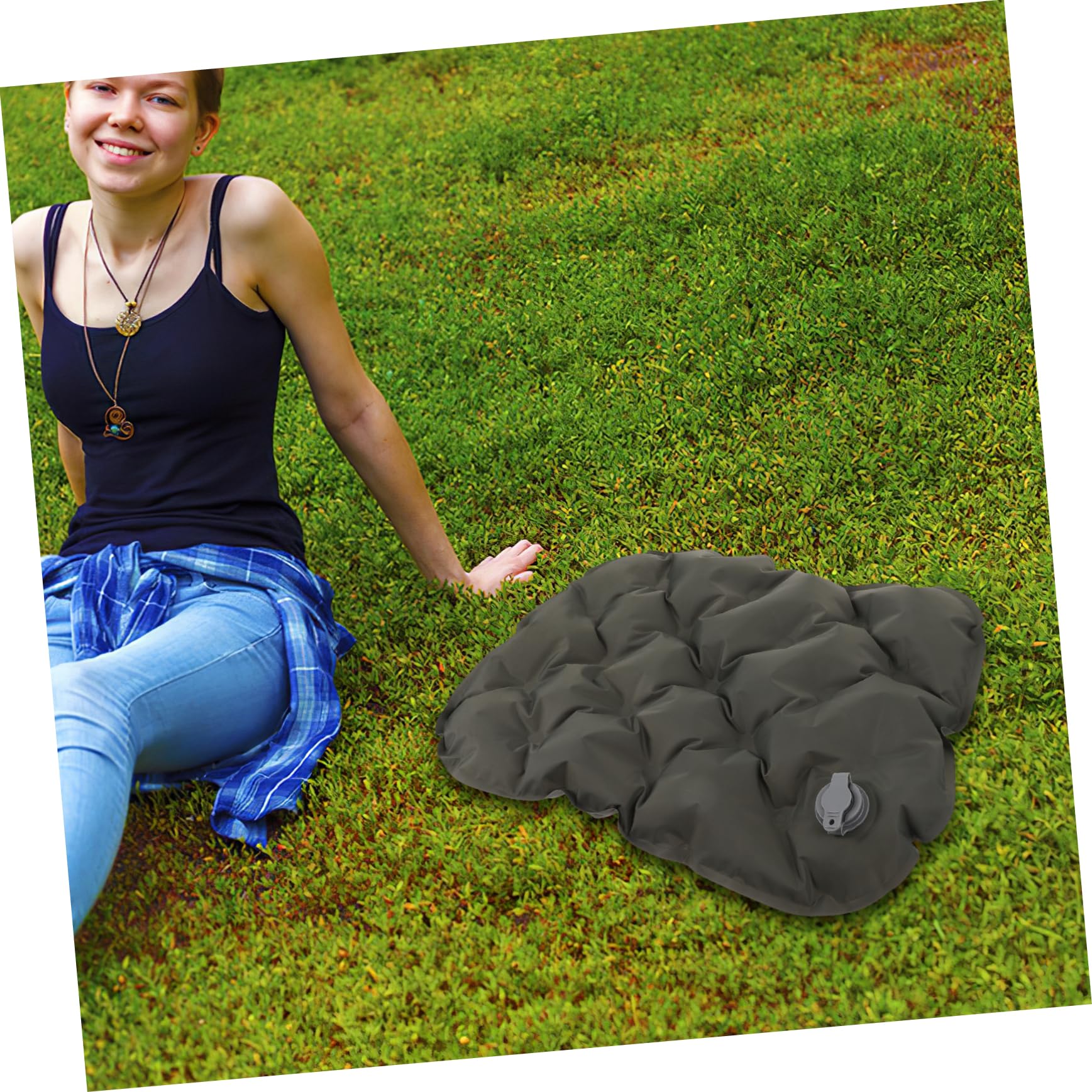NAMOARLY Camping Seat Cushion Picnic Pad Travel Seat Pad Inflatable Pillow Reusable Outdoor Seat Pad for Hiking