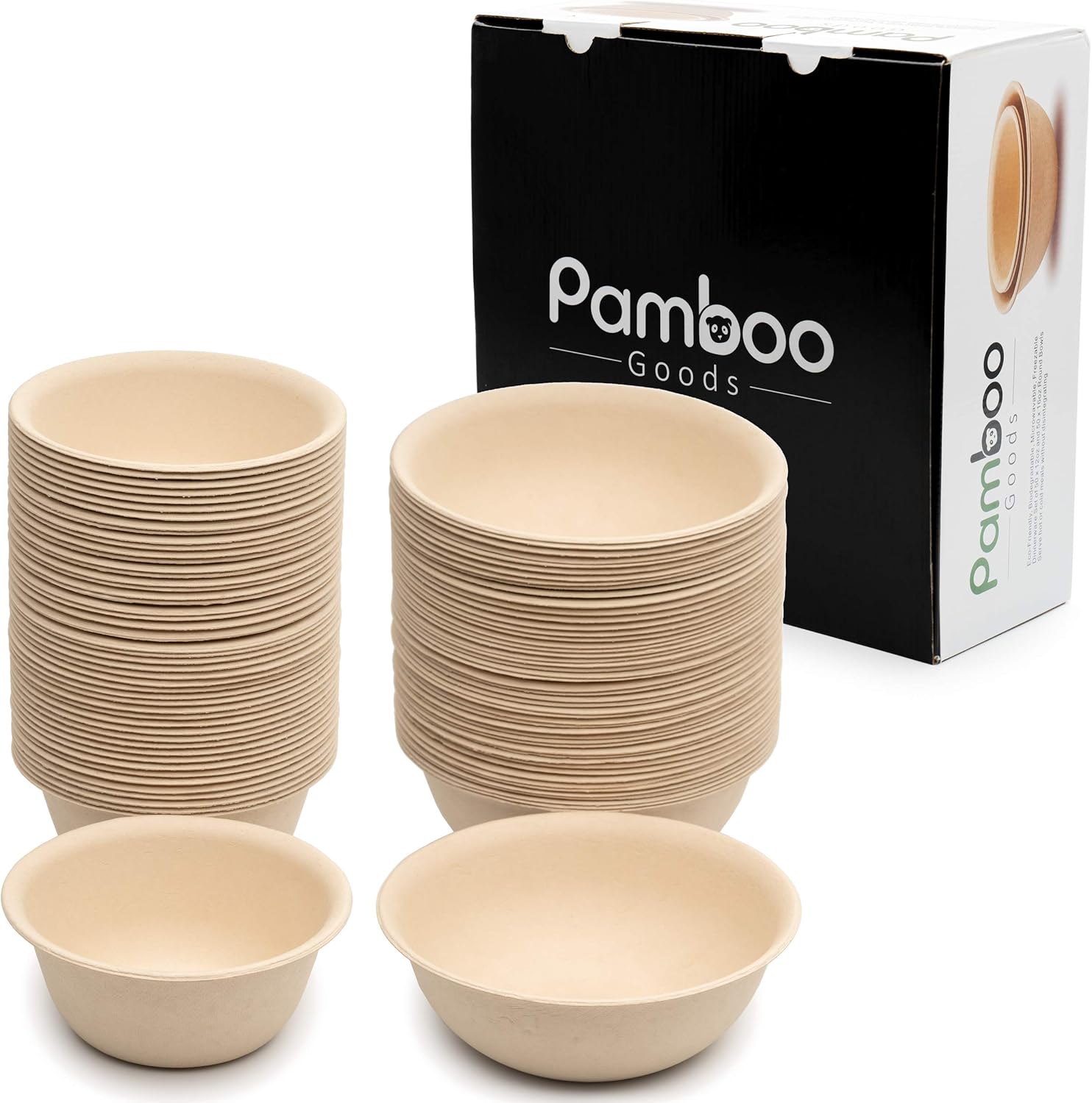 Pamboo Goods Disposable Bamboo Bowls Recyclable Food Containers for