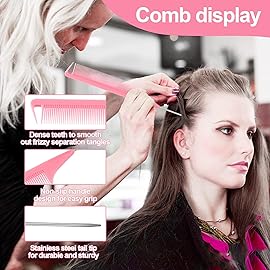 SWEET VIEW 3 Pcs Slick Back Hair Brush, Rat Tail Comb, Edge | Bristle Brush, Hair Accessories for Girls, Kids, Toddlers Sleek Ponytail/Bun, Edge Control and Smoothing Baby Hair & Flyaways