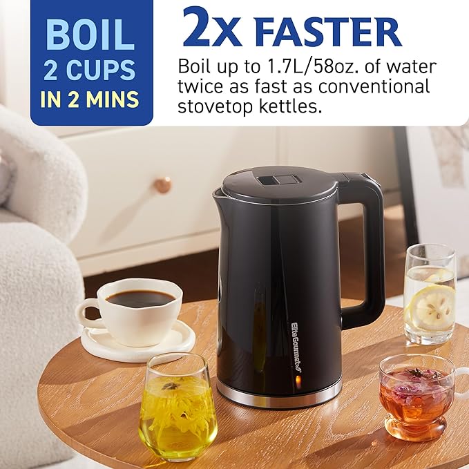 Tetera Eléctrica Elite Gourmet 1.7L Acero Inoxidable 1500W miniatura 5