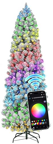 HOLLO STAR 6 ft Flocked Prelit Christmas Tree with 250