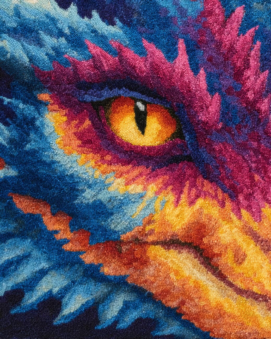 AMBATTERY Carpet Latch Hook Kit Colorful Dragon 90x120cm