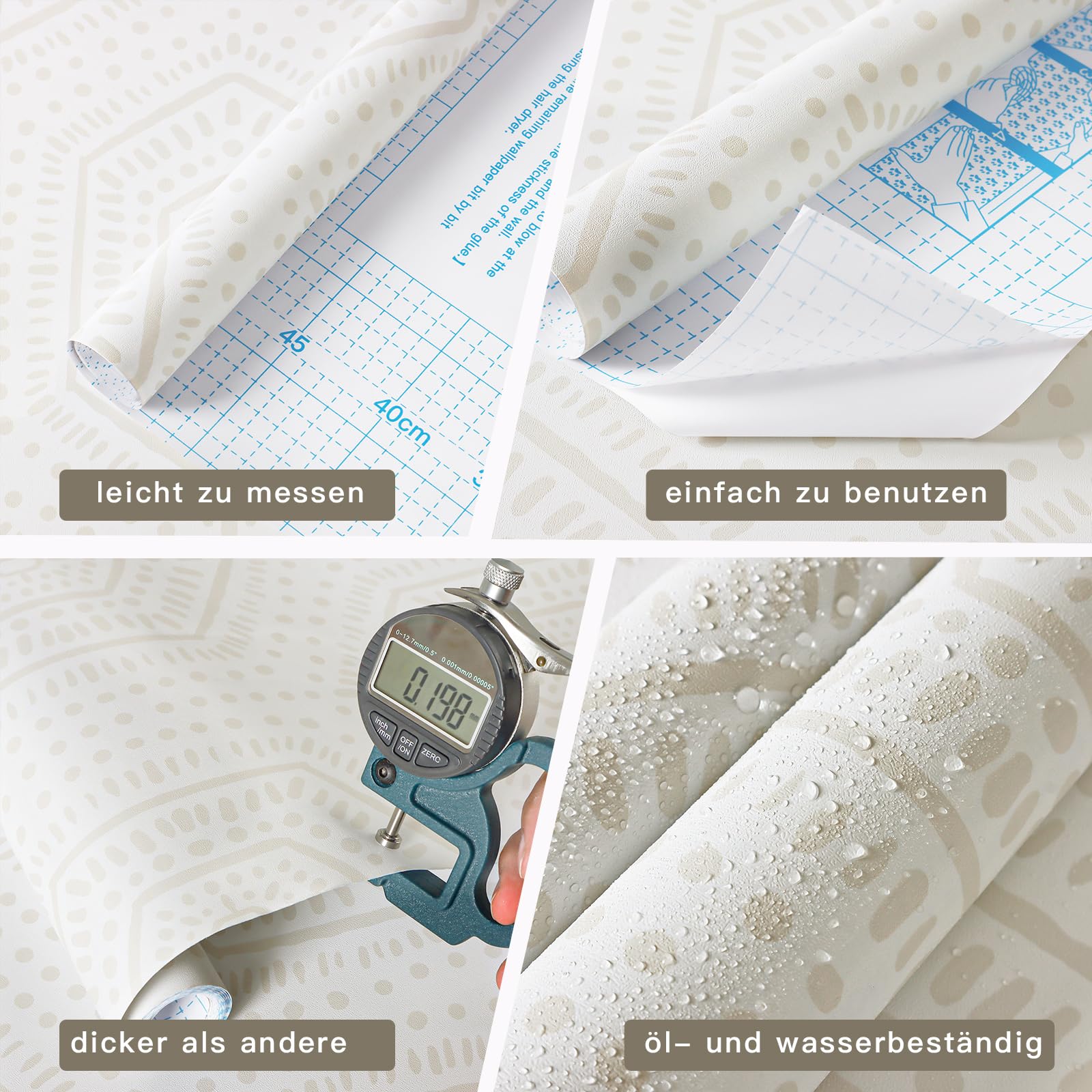 Yomshi Boho behang zelfklevend behang bladeren blauw waterdicht planten