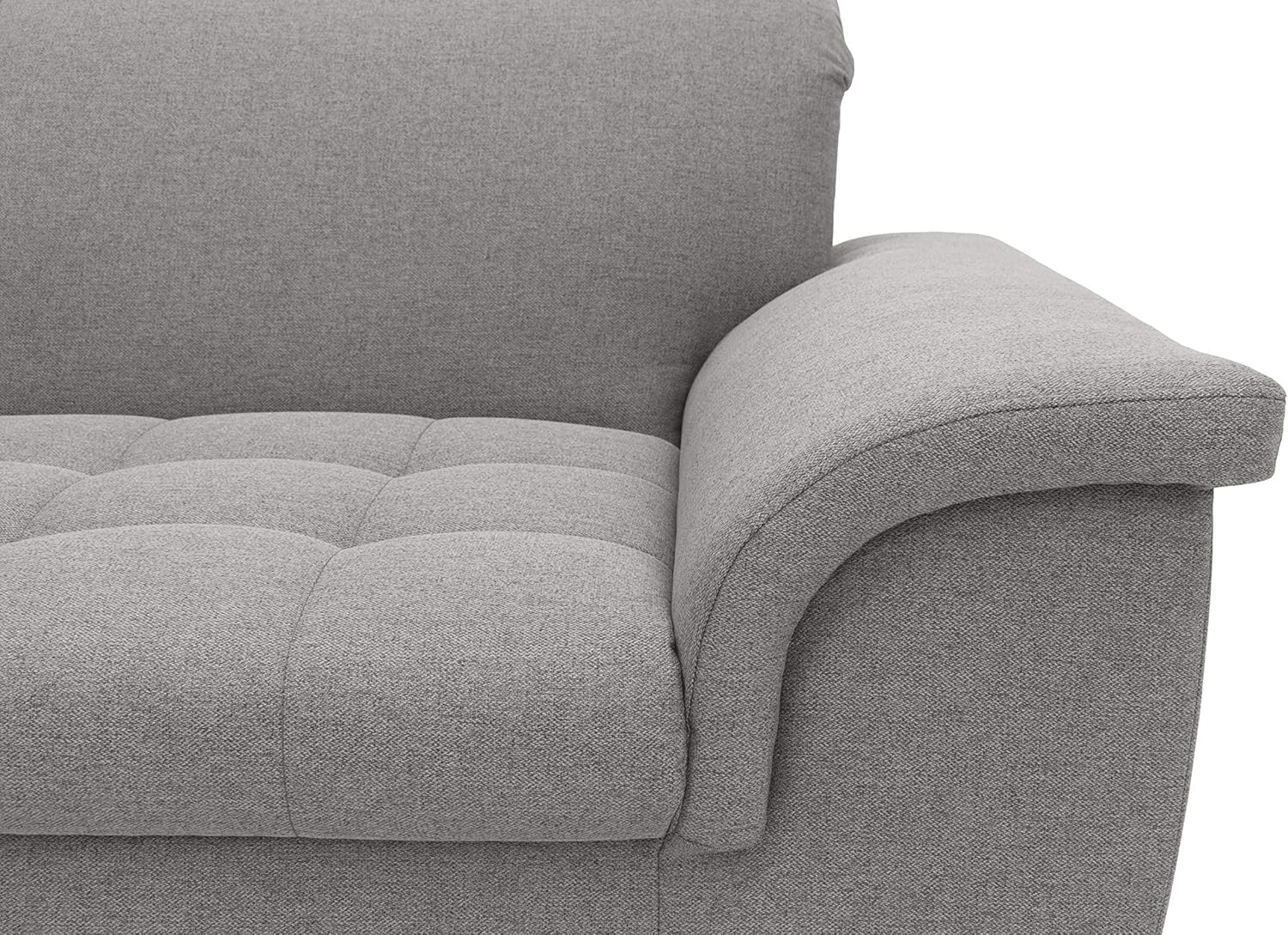 DOMO. collection Sofa Franzi, 2, 5-Sitzer Couch, 2, 5er Garnitur mit Nackenfunktion, Polstergarnitur 210 x 105 x 81 cm (BxTxH), grau