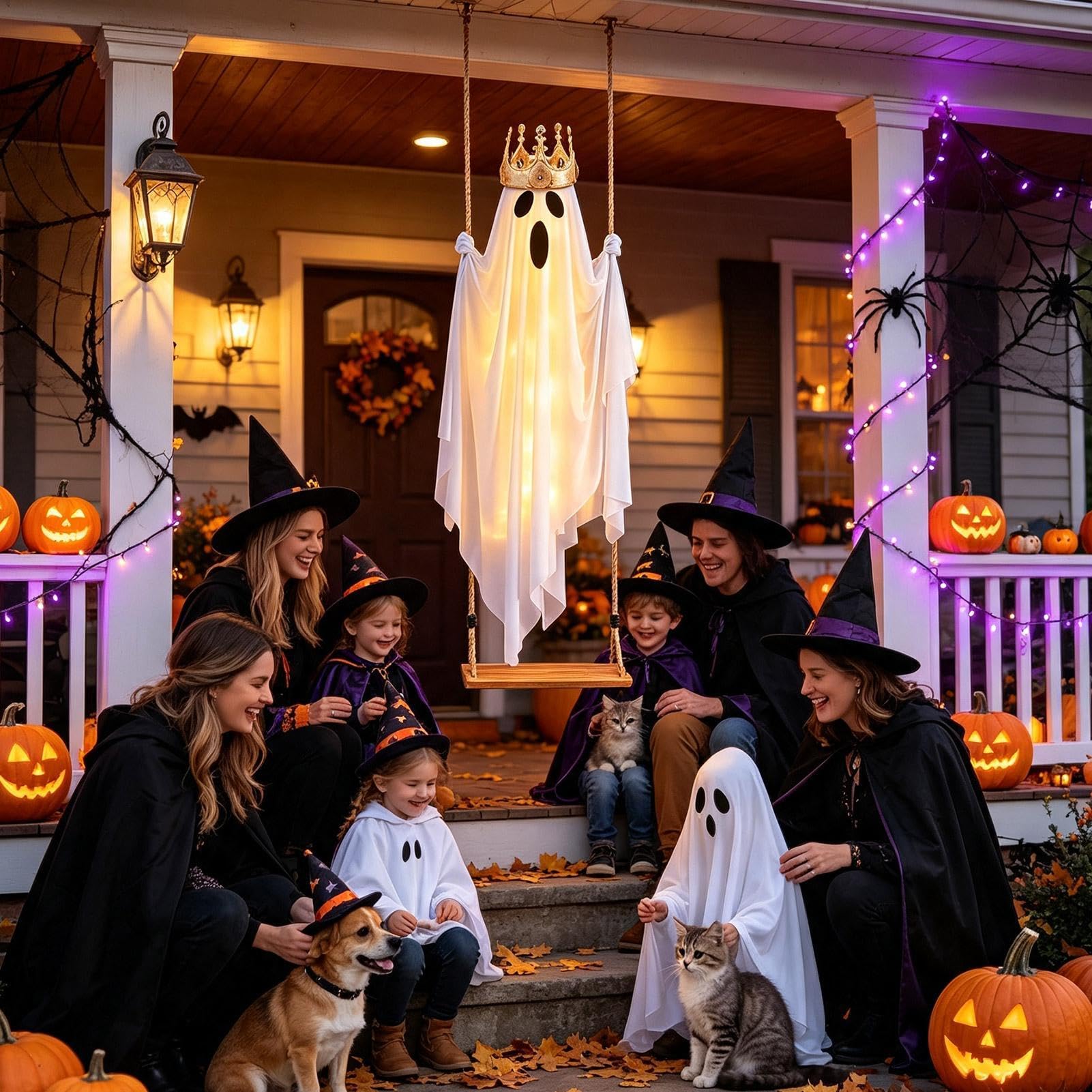 Fantasma oscilante con Luz, De Halloween Grande Y Espeluznante De 1,5 M