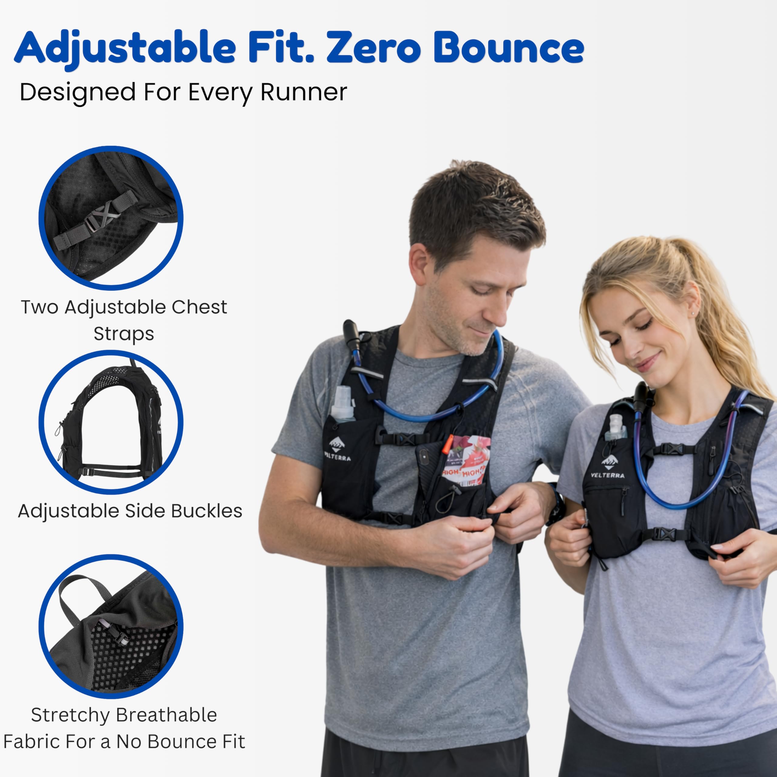 Running Vest with 1.5L Hydration Bladder – Lightweight Hydration Backpack for Men & Women – Visible Water Level Window – Reflective, Adjustable, Trail & Marathon Ready - 4