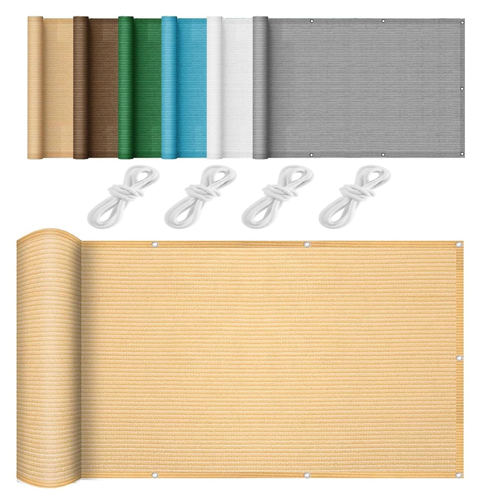 Voile d'ombrage de 450x650 cm respirant et anti-UV pour l'ombrage du balcon et jardin