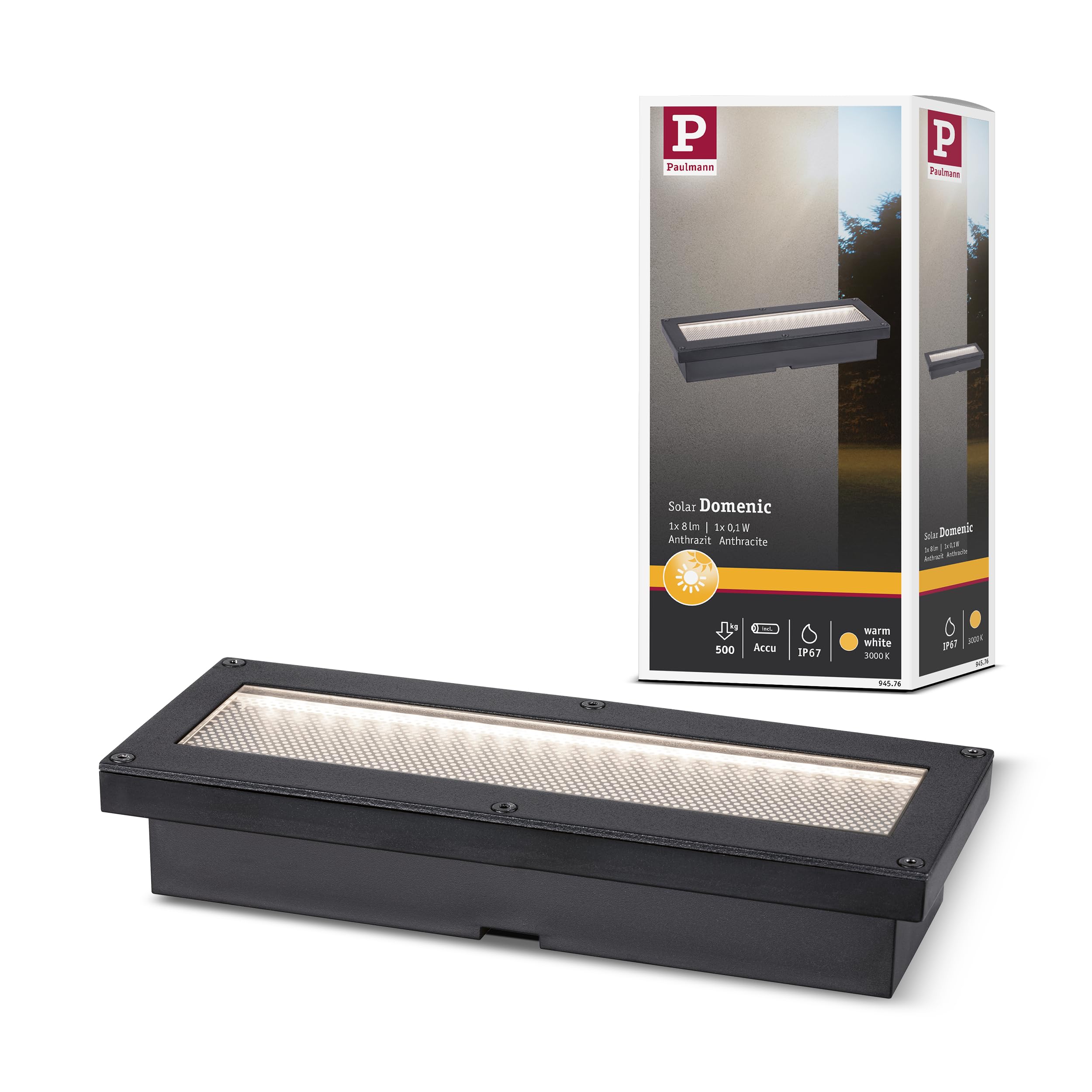 Paulmann 94595 LED buitenverlichting Smart Home Zigbee grondinbouwlamp Brick insectvriendelijk IP67 Tunable Warm incl. 1x1 watt dimbaar 2200-3000K