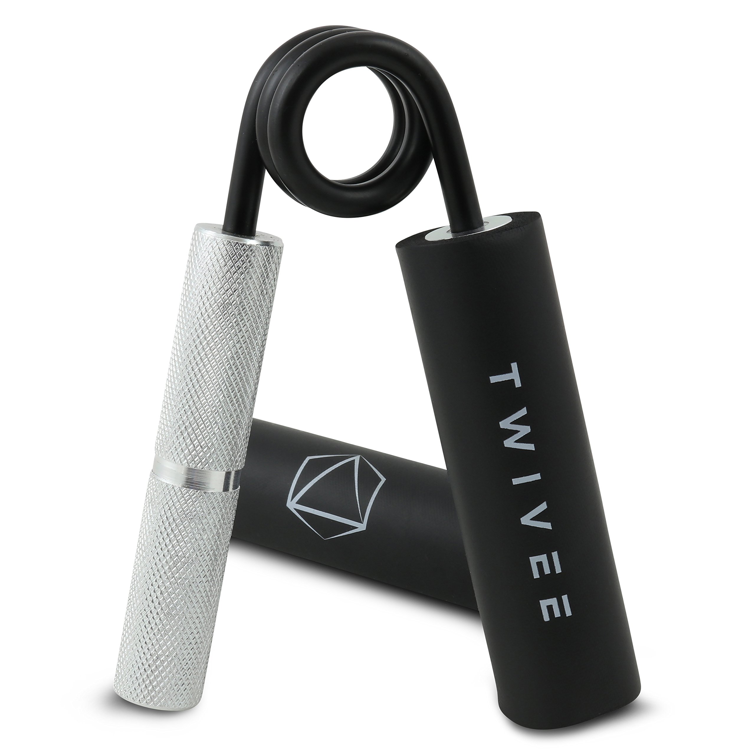 TWIVEE - Unterarmtrainer - Fingerhantel für maximale Griffkraft - Gripper aus gehärtetem Stahl und Aluminium - Handtrainer mit Griffpolster und Tasche - Handmuskeltrainer