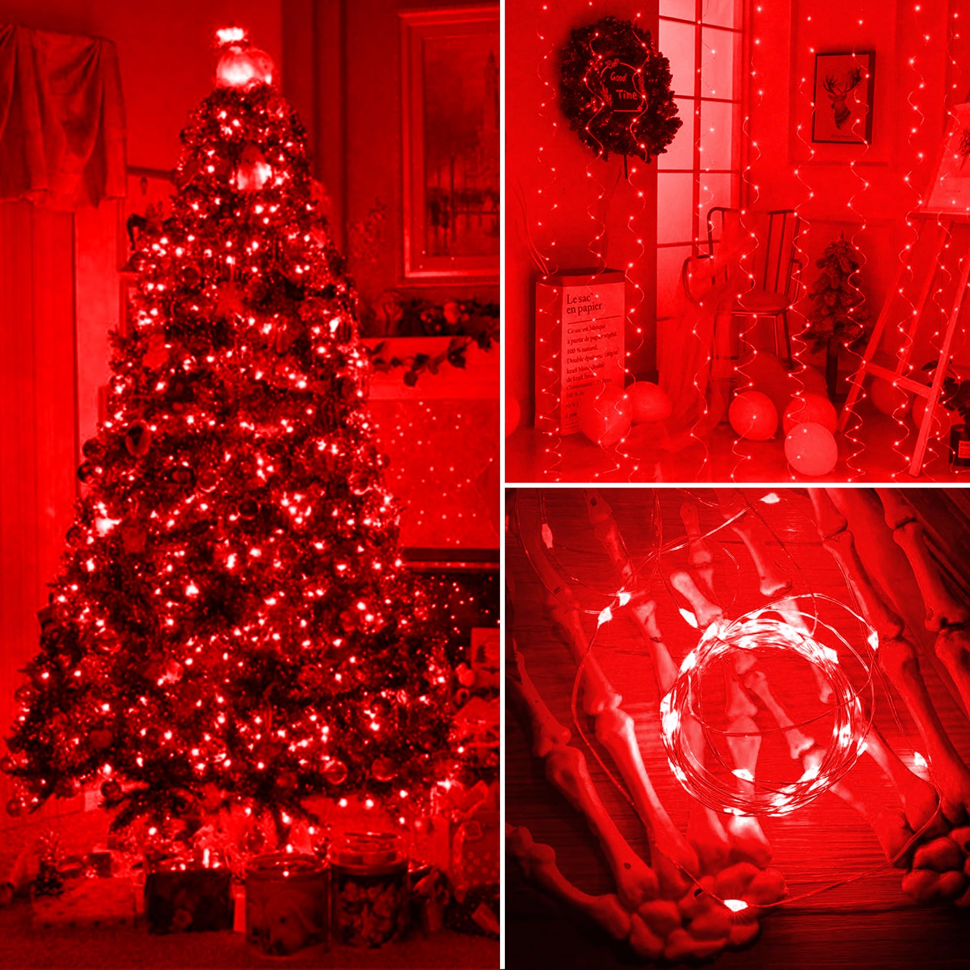 6 Guirnaldas De Luces LED Con Pilas - 2 Metros, 20 LEDs, Impermeables Para Decoración