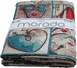 LARA MORADA Telo ARREDO Gran Foulard COPRITUTTO in Tessuto LONETA Art Imperial Disegno Shabby (Bordeaux)