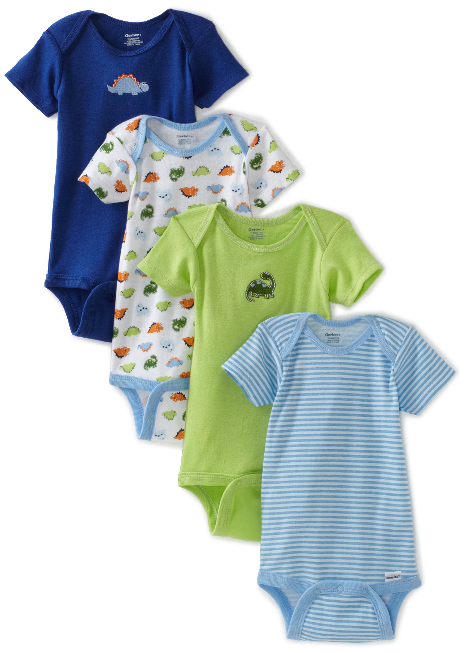 Gerber Baby Boys' 4 Pack Onesies