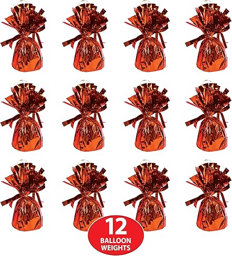 Miniatura 4 de Beistle 50804-ASST 12 Piezas Color Surtido, globo de pesos con envoltura metálica