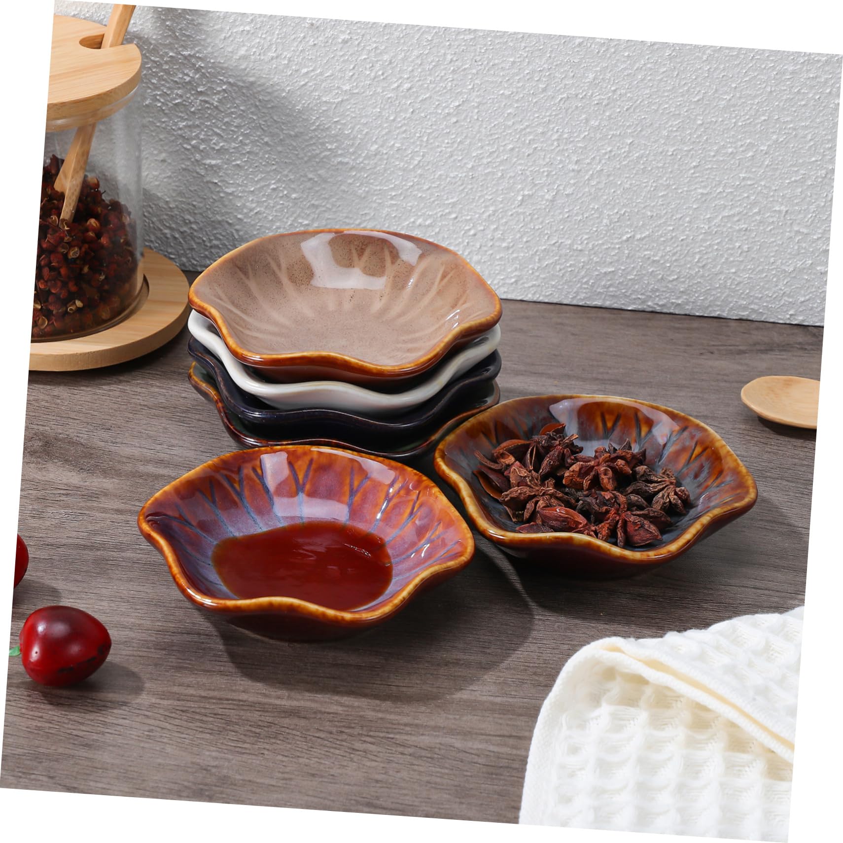 SOIMISS Lot de 6 Petits Bols à Sauce Japonerie en Céramique