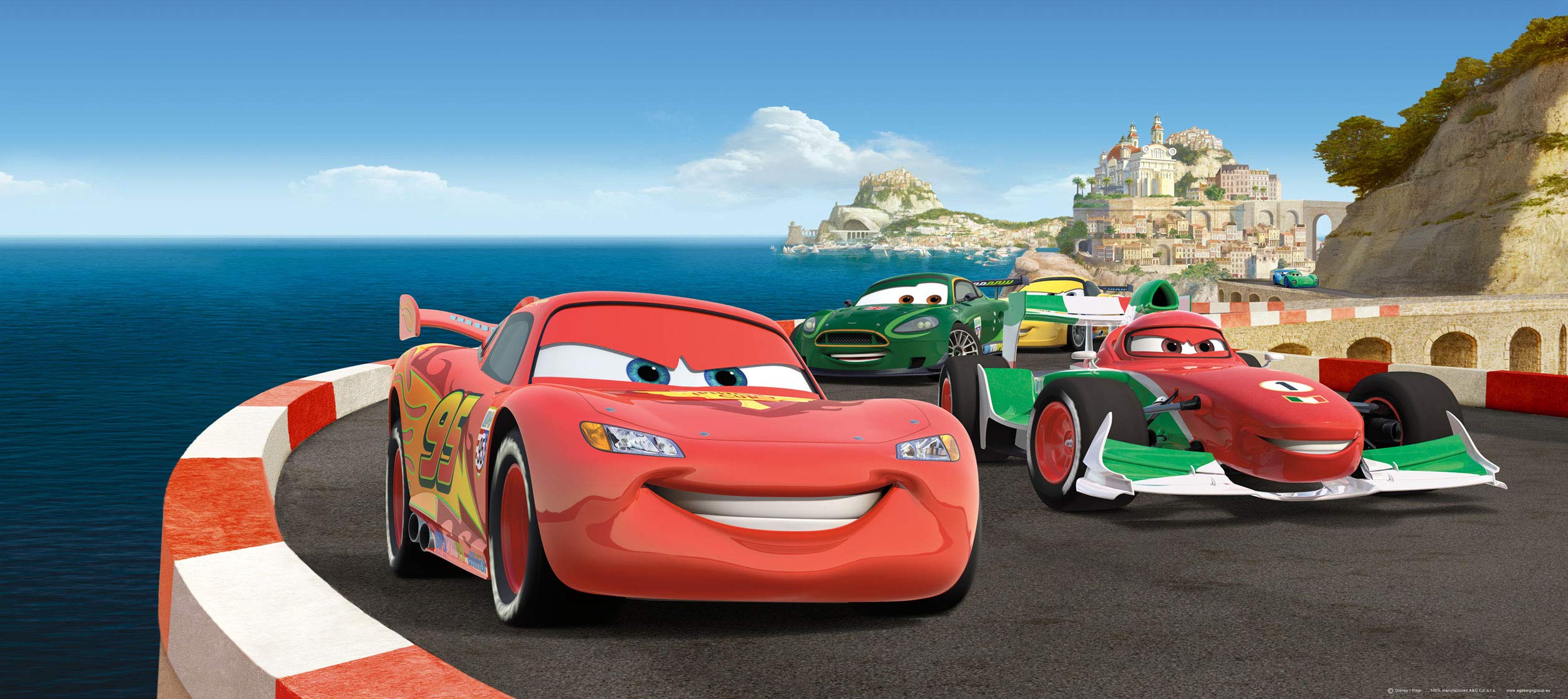 Disney AG Design Non-Woven Kids Cars Giant Wall Poster, FTDNH 5340, Multi-Colour, 202 x 90 cm