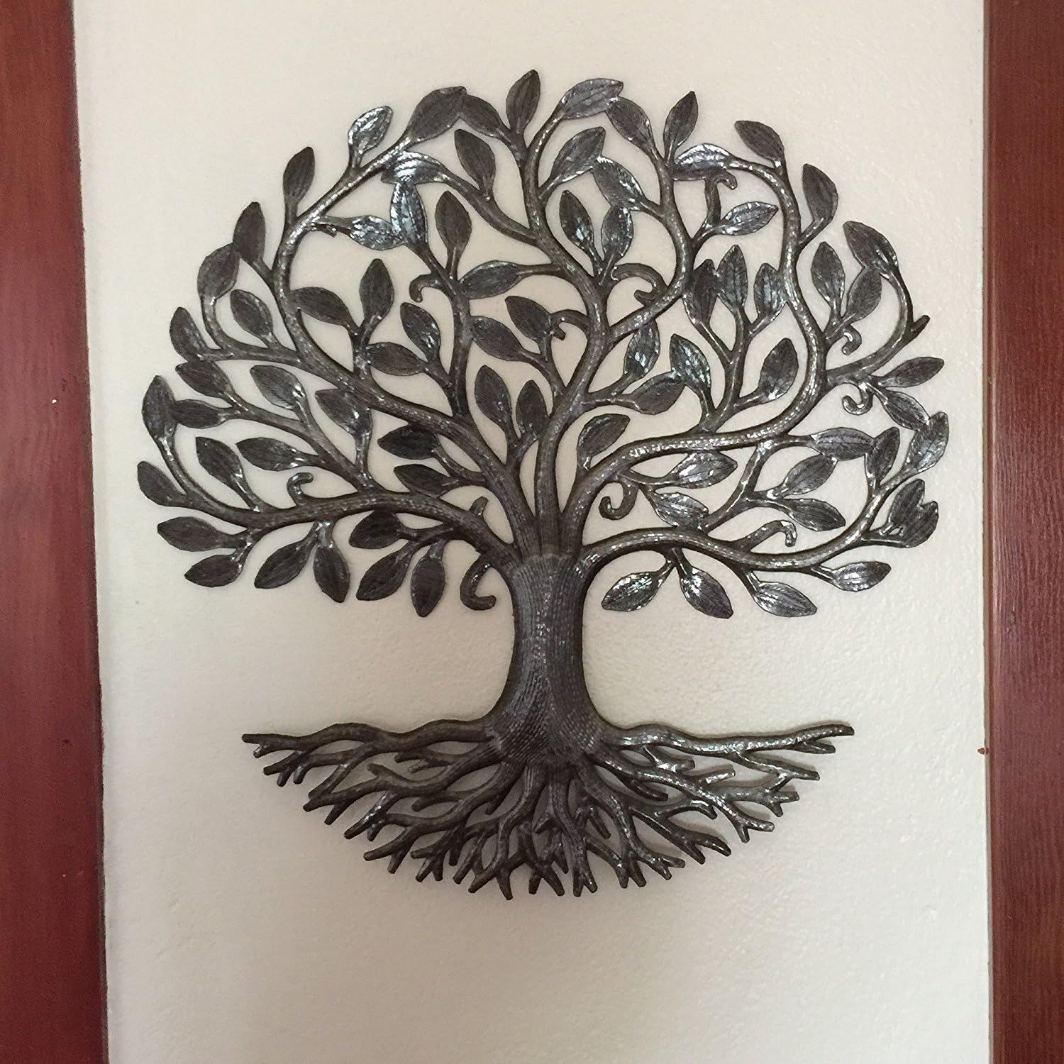 60% Off Discount Metal Tree of Life Roots, Large Tree, Rustic Farmhouse Decor, Nature Inspired, Handmade in Haiti, 23 In. x 23 In., Fair Trade Federation Certified