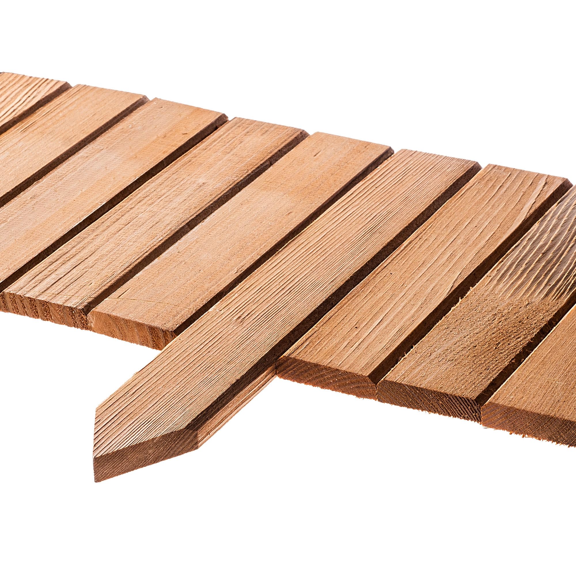 KADAX Borde para césped de madera, 116 x 20 cm, enmarcado de bancal, delimitación de jardín, valla de madera flexible, valla de jardín, valla para jardín, delimitación de bancal flexible, borde de