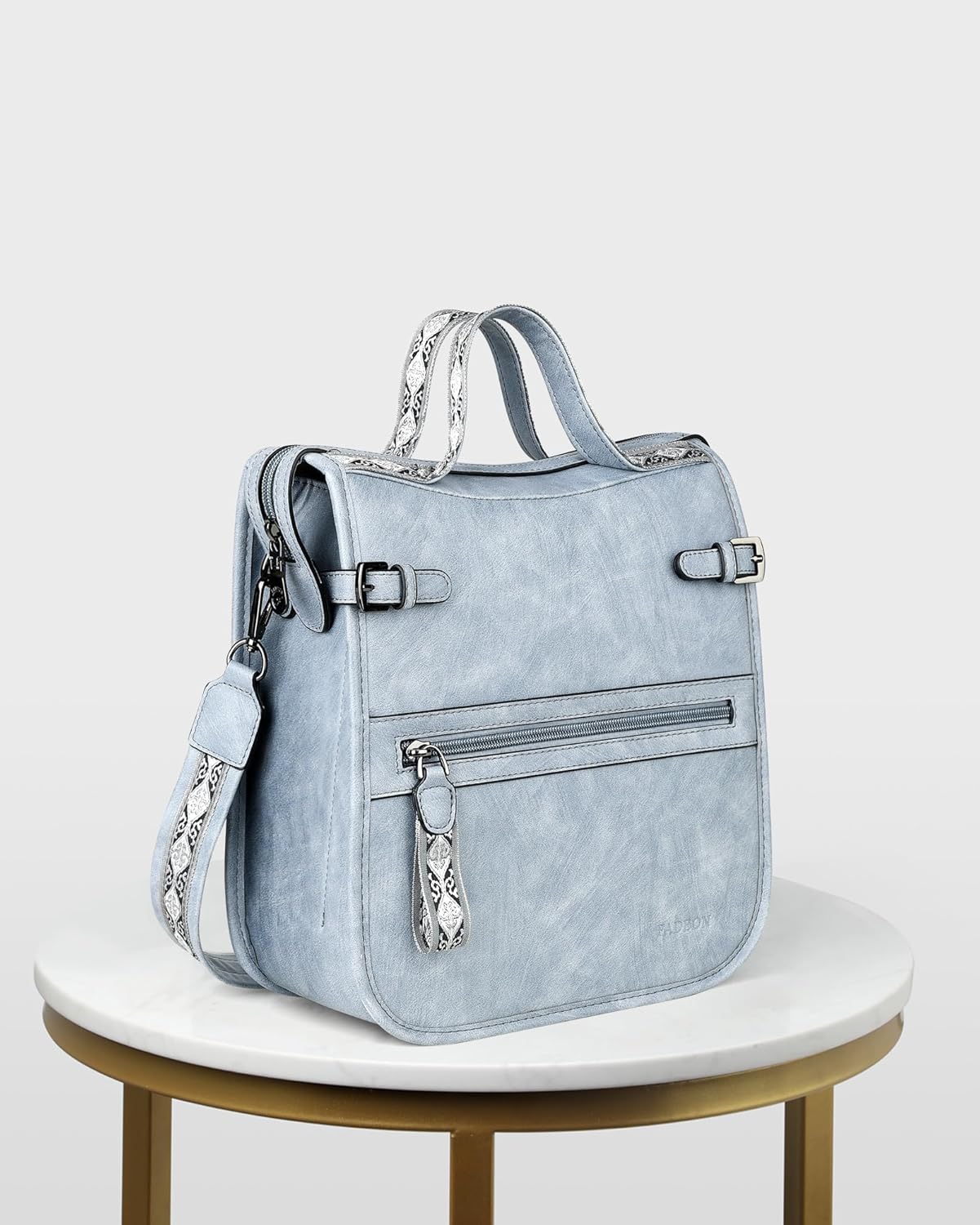 FADEON Crossbody Bags Purses for Women Designer Cross Body Shoulder Bag Purse PU Leather Top Handle Handbag Wide Strap - Image 3