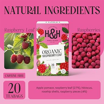 Heath & Heather - Organic Raspberry Leaf Tea • Gentle Leaf Infusion for Wellness & Balance • Caffeine-Free • Vegan • Herbal Feminine Support • 20 Tea Bags