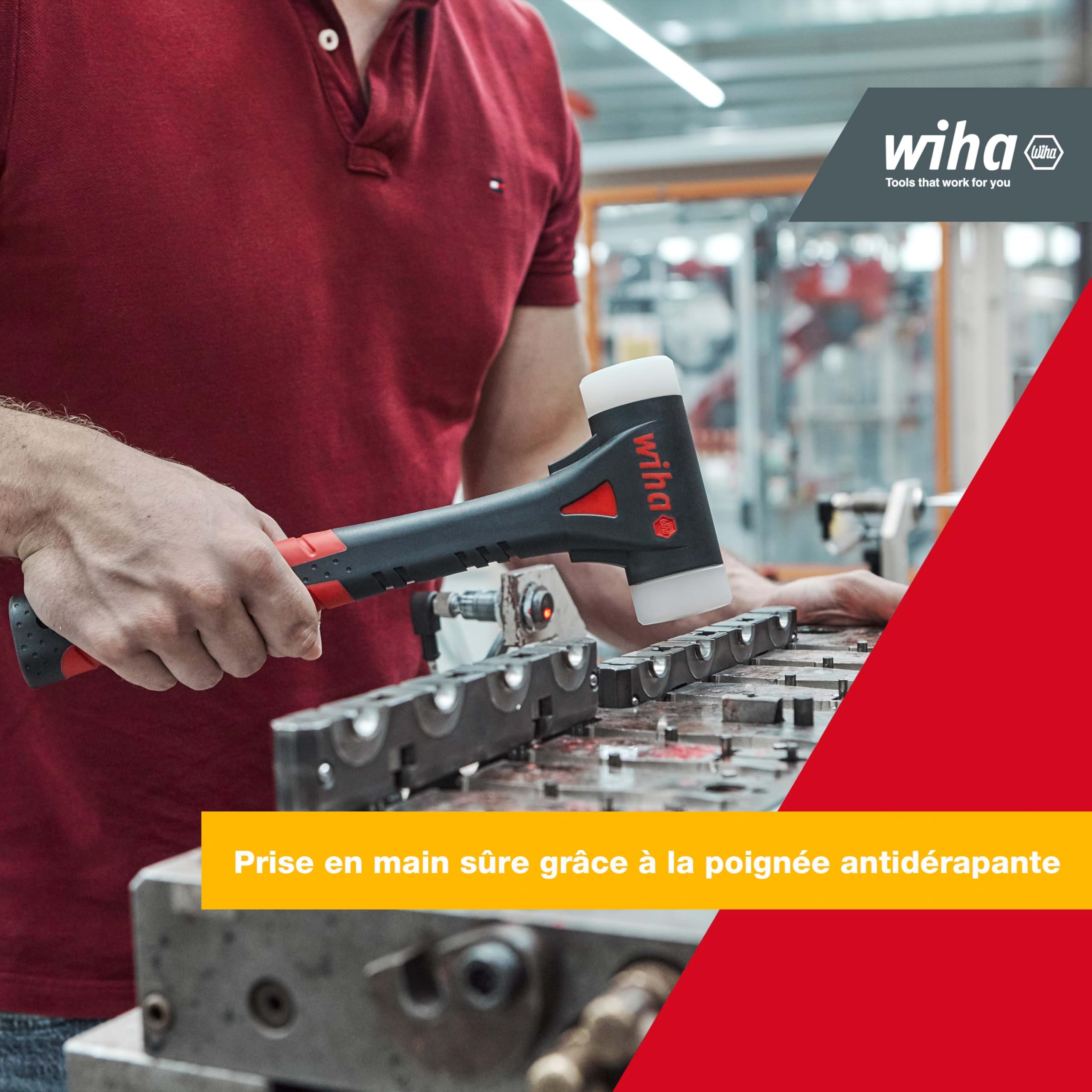 WIHA WERKZEUGE GMBH FibreBuzz® soft-faced hammer without recoil, very hard with replaceable hammer face - SB8041 FibreBuzz 40