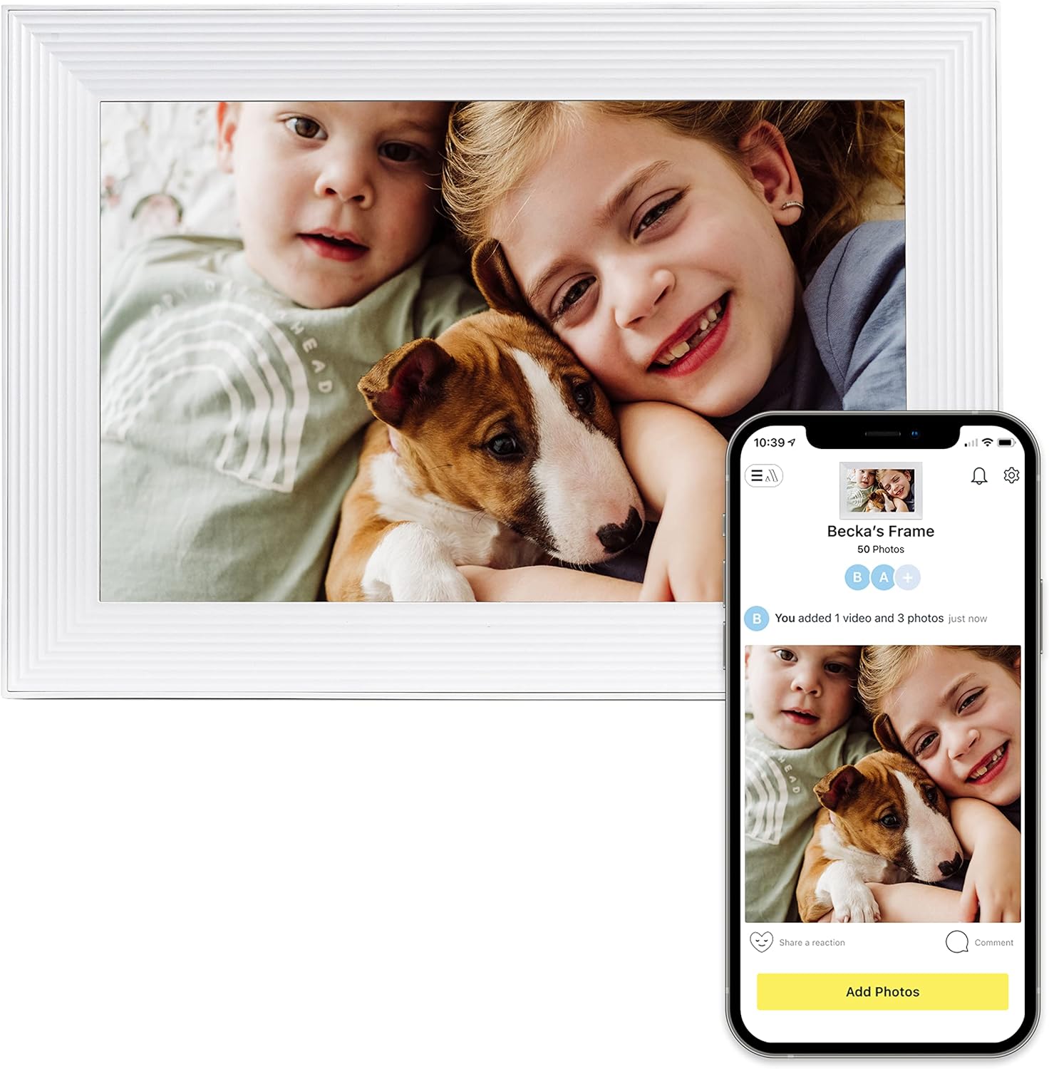 Aura Carver WiFi Digital Picture Frame, 10.1”, Add Photos with Aura App